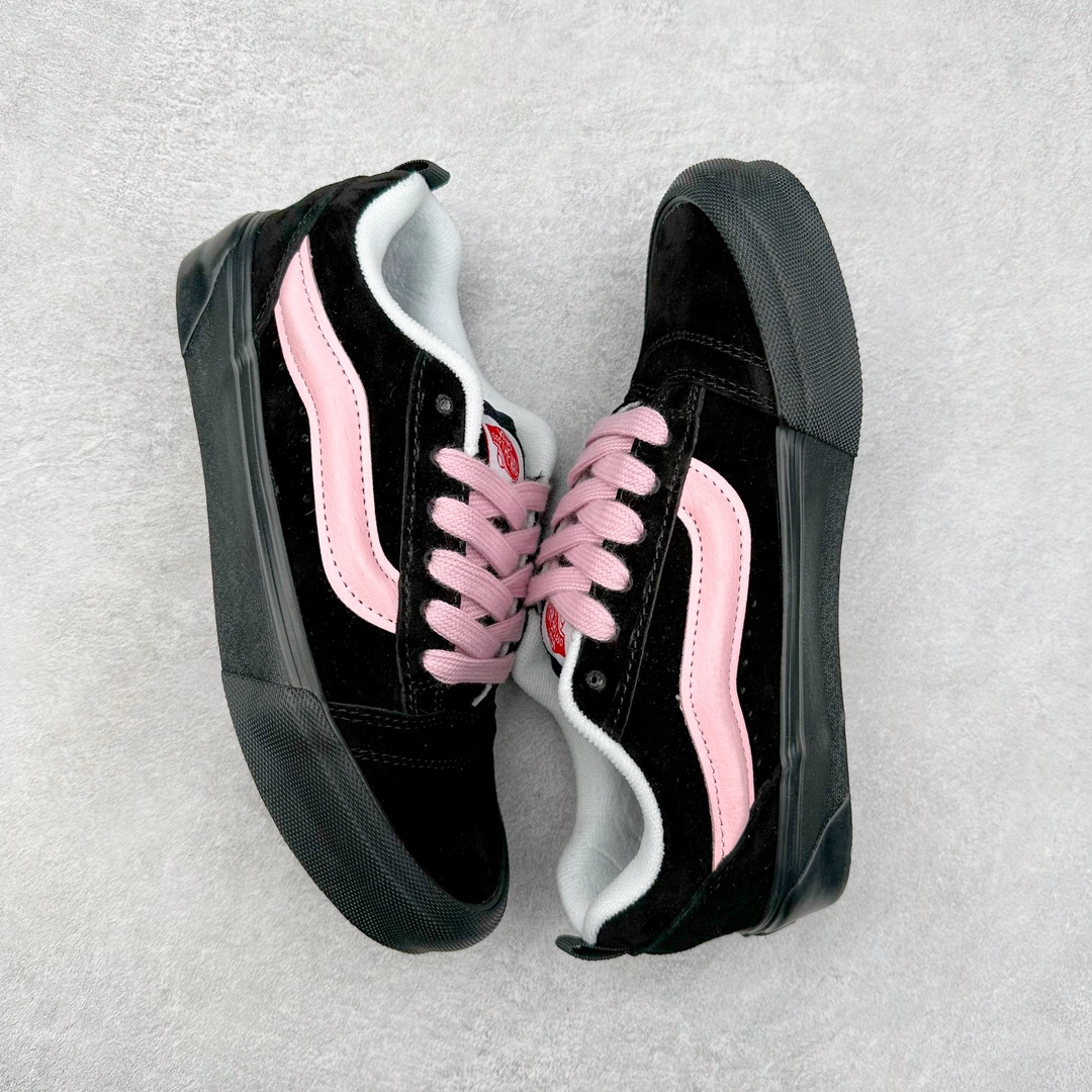 图片[3]-Vans Knu Skool 黑粉 万斯低帮复古休闲硫化面包鞋 肥胖版大LOGO原版全皮猪八面料 货号：VN0009QC6BT1 尺码：35 36 36.5 37 38 38.5 39 40 40.5 41 42 42.5 43 44 45-选品中心