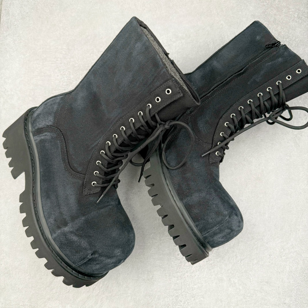 图片[3]-＃GD广顶 Balenciaga Stomper 巴黎世家帆布拉链圆头德比靴鞋 原版购入开发 做货 极致做旧 巴黎世家做旧的款式百分之90都是好看的 这双靴子也不例外 破旧风格 双层材质 外层粗帆布做了磨损和褪色处理 内层做了透气网状里布 比较惊艳的是鞋底和鞋侧橡胶 原版定制进口做旧帆布 原版进口透气网里 原版开模橡胶大底 增高底厚5CM超显大长腿NCC 尺码： 39 40 41 42 43 44 45-选品中心