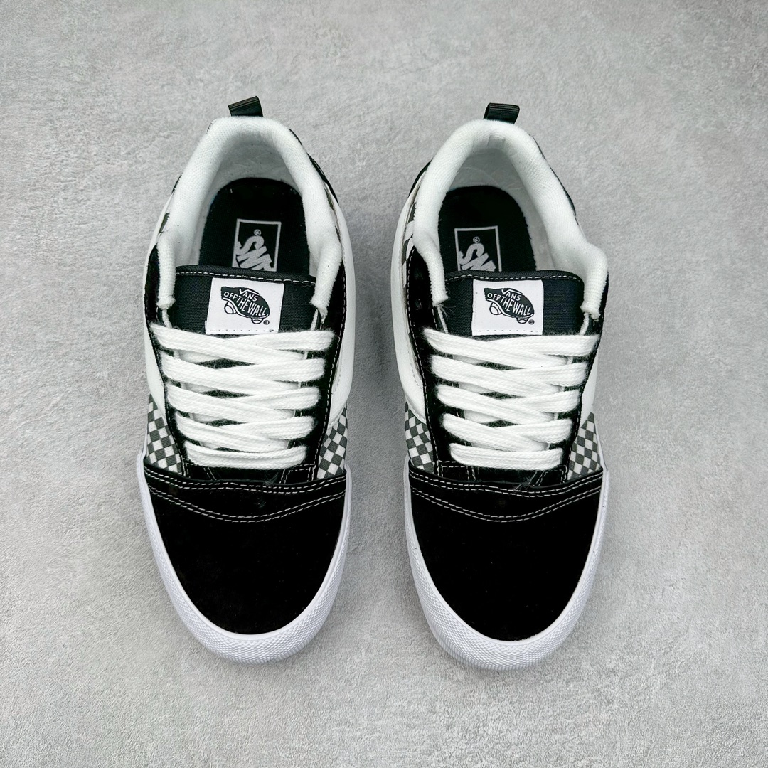 图片[2]-Vans Knu Skool 黑白棋盘格拼接 官方新配色 肥胖版立体大Logo 加厚鞋舌 低帮复古休闲硫化面包鞋 尺码：35 36 36.5 37 38 38.5 39 40 40.5 41 42 42.5 43 44 45 工艺：硫化1：1（重量1：1、真标、原钢印、材质标、鞋型标、合格证）-选品中心