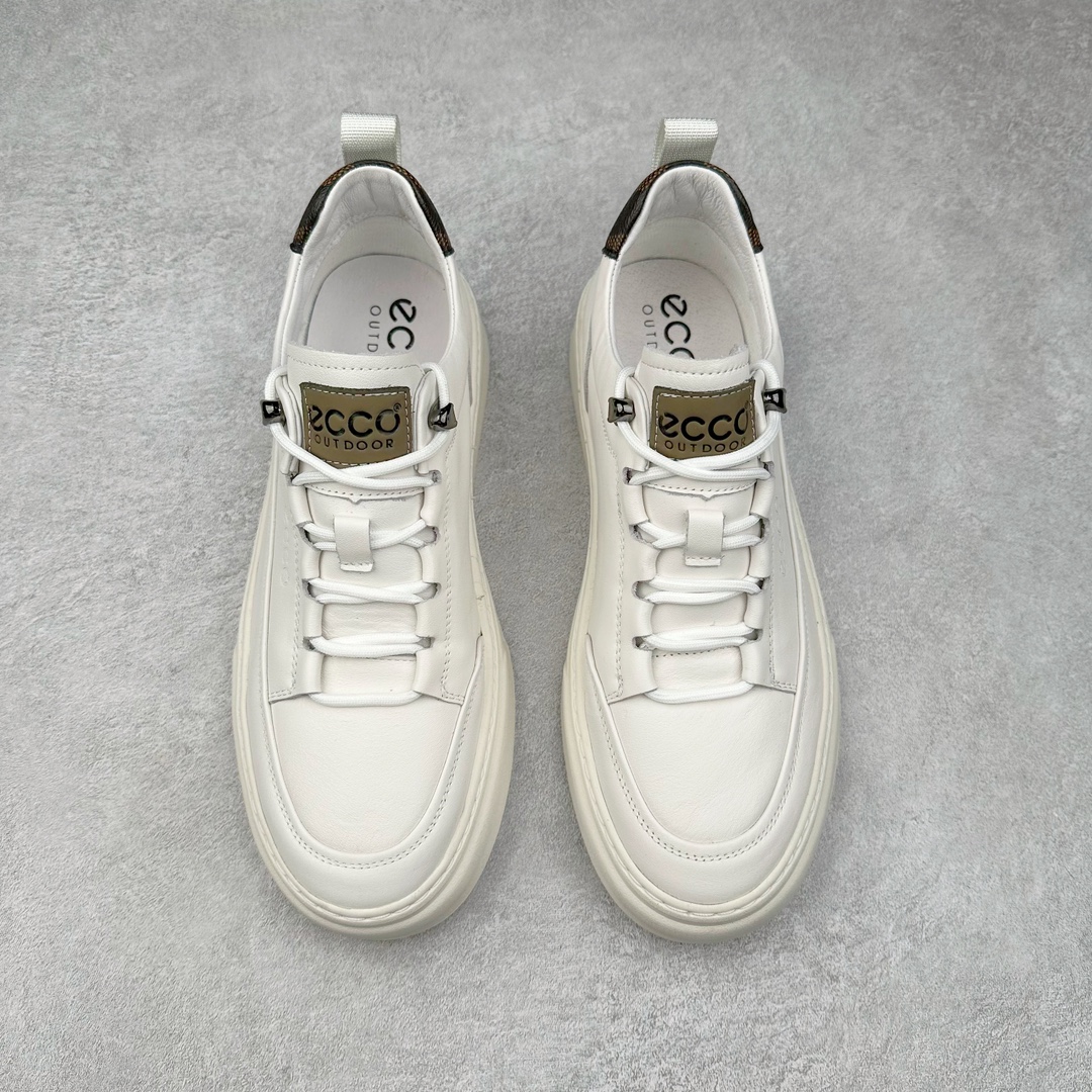 图片[2]-Ecco爱步潮流男鞋2024时尚街头 潮搭休闲鞋 男款百搭板鞋 街头系列 工艺牛皮鞋面 挺阔有型纹理清晰 柔韧耐穿 功能性鞋扣让系带更加贴合脚型 自由调节松紧，方便快捷 个性后鞋尾 凸显潮流新元素PU橡胶大底 柔韧耐穿防滑 助力日常舒适穿行 尺码：38 39 40 41 42 43 44 （皮鞋码）-选品中心