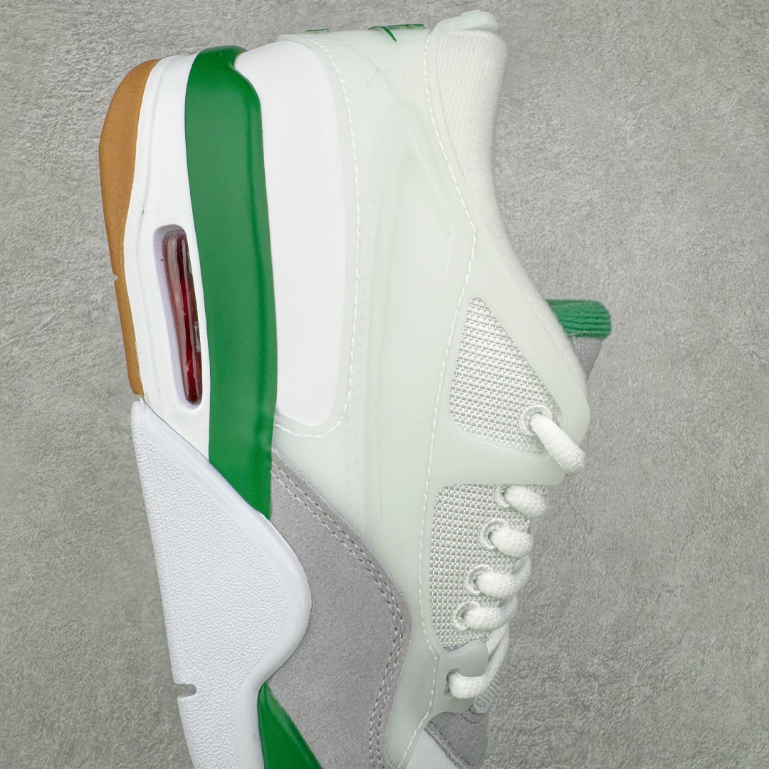 图片[6]-＃KZ纯原 Air Jordan AJ4 RM 重制版低帮复古篮球鞋 白绿绿松石 FQ7939-103 亲自操刀耗时半年巨作 全套原纸板楦头开发 确保原汁原味 完美呈现版型 一比一鞋头弧度高度鞋身弧度 原厂TPU 正确内里网布 菱角分明不变形无多余毛边 柔软性质感一致于原鞋 原厂织唛标 原厂飞人电绣工艺 尾指中部跳三针 独家绑鞋带手法 印刷中底布 四线拉帮 米色美纹纸贴合固定 进口港宝加持 后跟自然饱满 全鞋荧光划线卡点 追求极致完美 每一双都是工艺品 多重QC质检 超越公司货的品控标准 实实在在的免检产品 采用了低帮的设计 并保留了众多AJ4的经典元素 鞋身以皮革、麂皮材质拼接打造 AJ4经典的TPU材质延伸至后跟 增强鞋款稳定性 而鞋身侧面的网格设计则被取消 尾部的NIKE AIR标志也得到保留 并同时带有飞人logo 中底部分同样搭载了可视AIR气垫 鞋底采用米白色中底和外底呈现 为整个设计收尾 尺码：36 36.5 37.5 38 38.5 39 40 40.5 41 42 42.5 43 44 44.5 45 46 47.5-选品中心