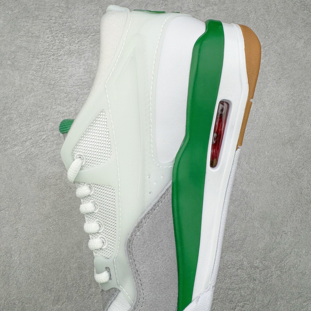 图片[7]-＃KZ纯原 Air Jordan AJ4 RM 重制版低帮复古篮球鞋 白绿绿松石 FQ7939-103 亲自操刀耗时半年巨作 全套原纸板楦头开发 确保原汁原味 完美呈现版型 一比一鞋头弧度高度鞋身弧度 原厂TPU 正确内里网布 菱角分明不变形无多余毛边 柔软性质感一致于原鞋 原厂织唛标 原厂飞人电绣工艺 尾指中部跳三针 独家绑鞋带手法 印刷中底布 四线拉帮 米色美纹纸贴合固定 进口港宝加持 后跟自然饱满 全鞋荧光划线卡点 追求极致完美 每一双都是工艺品 多重QC质检 超越公司货的品控标准 实实在在的免检产品 采用了低帮的设计 并保留了众多AJ4的经典元素 鞋身以皮革、麂皮材质拼接打造 AJ4经典的TPU材质延伸至后跟 增强鞋款稳定性 而鞋身侧面的网格设计则被取消 尾部的NIKE AIR标志也得到保留 并同时带有飞人logo 中底部分同样搭载了可视AIR气垫 鞋底采用米白色中底和外底呈现 为整个设计收尾 尺码：36 36.5 37.5 38 38.5 39 40 40.5 41 42 42.5 43 44 44.5 45 46 47.5-选品中心