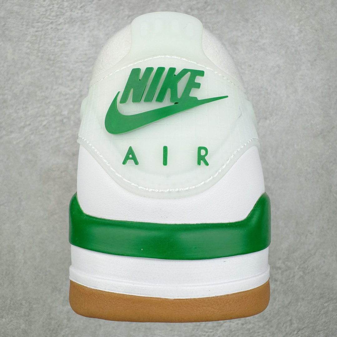 图片[8]-＃KZ纯原 Air Jordan AJ4 RM 重制版低帮复古篮球鞋 白绿绿松石 FQ7939-103 亲自操刀耗时半年巨作 全套原纸板楦头开发 确保原汁原味 完美呈现版型 一比一鞋头弧度高度鞋身弧度 原厂TPU 正确内里网布 菱角分明不变形无多余毛边 柔软性质感一致于原鞋 原厂织唛标 原厂飞人电绣工艺 尾指中部跳三针 独家绑鞋带手法 印刷中底布 四线拉帮 米色美纹纸贴合固定 进口港宝加持 后跟自然饱满 全鞋荧光划线卡点 追求极致完美 每一双都是工艺品 多重QC质检 超越公司货的品控标准 实实在在的免检产品 采用了低帮的设计 并保留了众多AJ4的经典元素 鞋身以皮革、麂皮材质拼接打造 AJ4经典的TPU材质延伸至后跟 增强鞋款稳定性 而鞋身侧面的网格设计则被取消 尾部的NIKE AIR标志也得到保留 并同时带有飞人logo 中底部分同样搭载了可视AIR气垫 鞋底采用米白色中底和外底呈现 为整个设计收尾 尺码：36 36.5 37.5 38 38.5 39 40 40.5 41 42 42.5 43 44 44.5 45 46 47.5-选品中心