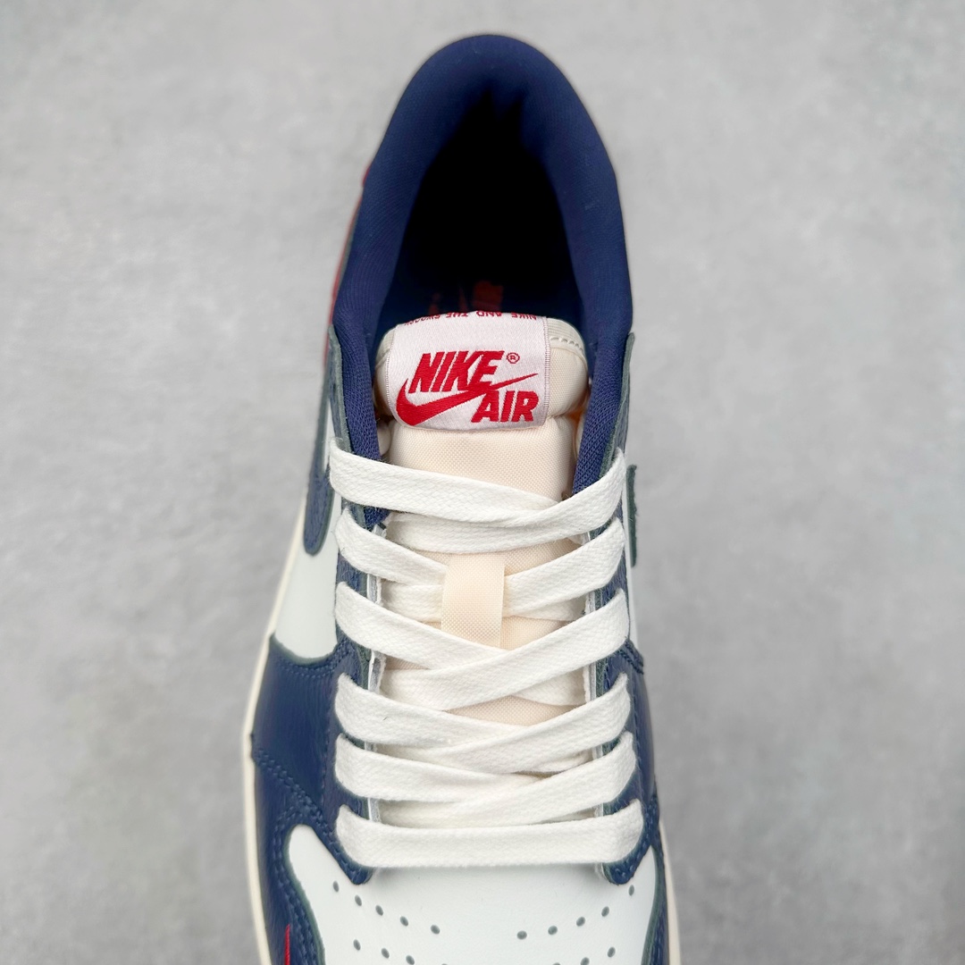 图片[5]-＃DT纯原 Air Jordan AJ1 Retro Low OG 低帮 白蓝红 HQ2993-100 外贸特供 原楦原纸板开发 极致一眼正品既视感 原厂皮料 原厂拉帮工艺 全部采用原厂电脑车 针距 边距完全同步原鞋 特供皮料一致原鞋 鞋面清洁度最高QC检验标准 控制溢胶 飞翼3D高频深度立体 鞋盒、防尘纸 均采购来自原厂 尺码：36 36.5 37.5 38 38.5 39 40 40.5 41 42 42.5 43 44 44.5 45 46 47.5-选品中心