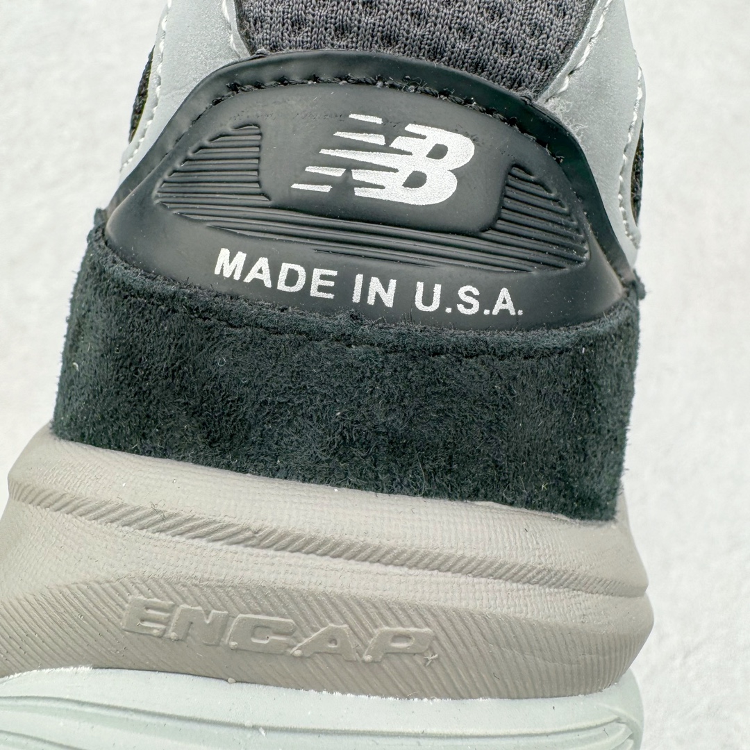 图片[15]-＃M纯原 New Balance M990BK6 新百伦NB990V6 黑灰 第六代总统复古慢跑鞋 正确3M反光细节 原楦原纸版开发 正确6层组合底模精密开发 后跟透明TPU水晶装饰条稳固 沿用了引以为傲的跑鞋手工技艺 采用猪皮绒面并包裹局部透气网面的鞋身设计 菱网鞋舌上刻有New Balance USA 鞋面依旧身着经典的大热之灰 彰显了其高端的品质身份 尺码：36 37 37.5 38 38.5 39 40 40.5 41.5 42 42.5 43 44 44.5 45 46.5-选品中心