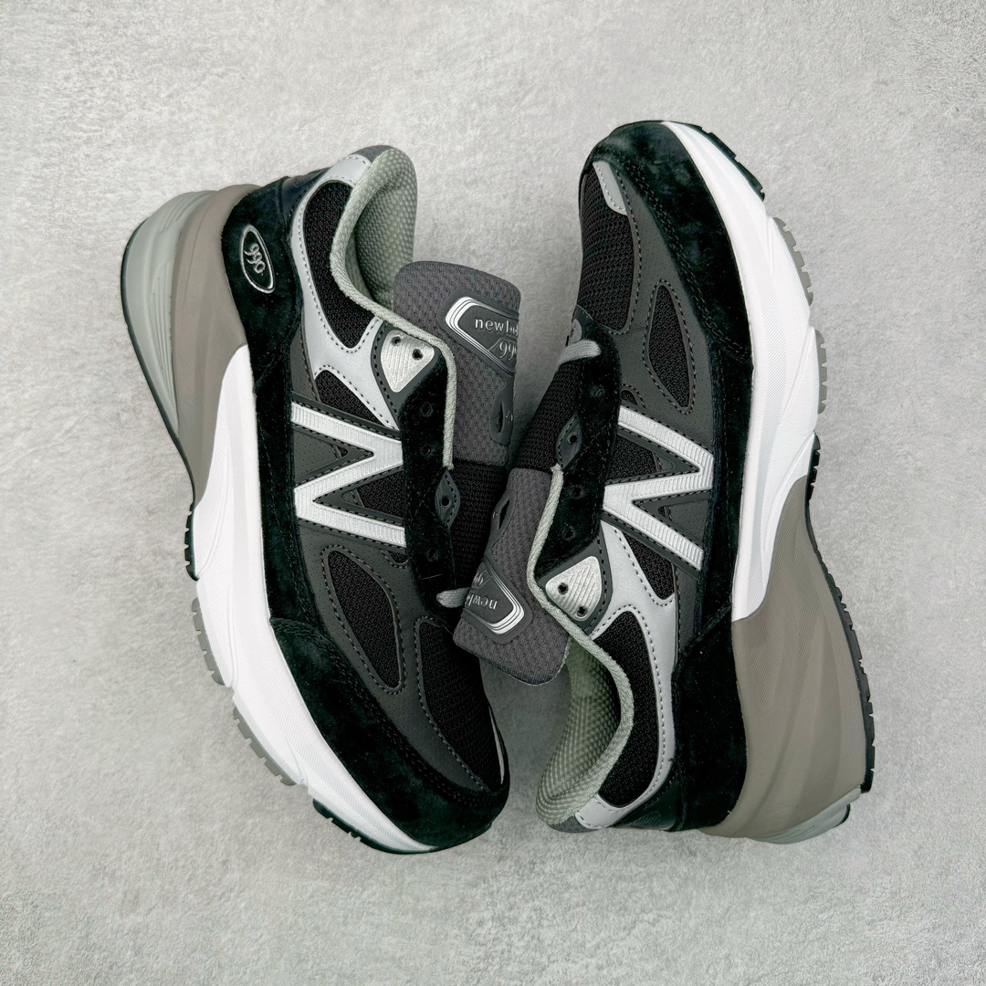图片[3]-＃M纯原 New Balance M990BK6 新百伦NB990V6 黑灰 第六代总统复古慢跑鞋 正确3M反光细节 原楦原纸版开发 正确6层组合底模精密开发 后跟透明TPU水晶装饰条稳固 沿用了引以为傲的跑鞋手工技艺 采用猪皮绒面并包裹局部透气网面的鞋身设计 菱网鞋舌上刻有New Balance USA 鞋面依旧身着经典的大热之灰 彰显了其高端的品质身份 尺码：36 37 37.5 38 38.5 39 40 40.5 41.5 42 42.5 43 44 44.5 45 46.5-选品中心