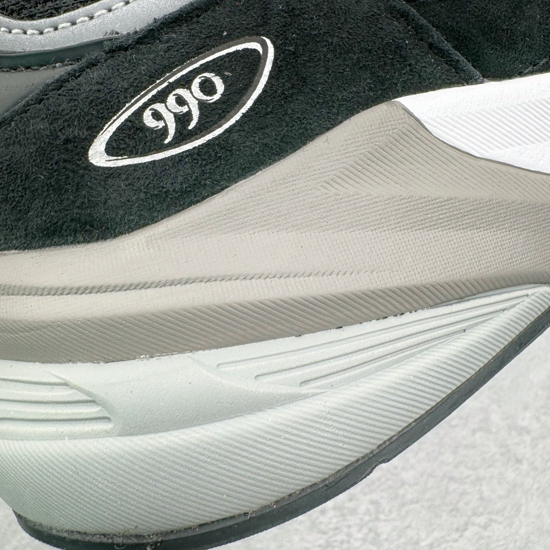 图片[16]-＃M纯原 New Balance M990BK6 新百伦NB990V6 黑灰 第六代总统复古慢跑鞋 正确3M反光细节 原楦原纸版开发 正确6层组合底模精密开发 后跟透明TPU水晶装饰条稳固 沿用了引以为傲的跑鞋手工技艺 采用猪皮绒面并包裹局部透气网面的鞋身设计 菱网鞋舌上刻有New Balance USA 鞋面依旧身着经典的大热之灰 彰显了其高端的品质身份 尺码：36 37 37.5 38 38.5 39 40 40.5 41.5 42 42.5 43 44 44.5 45 46.5-选品中心