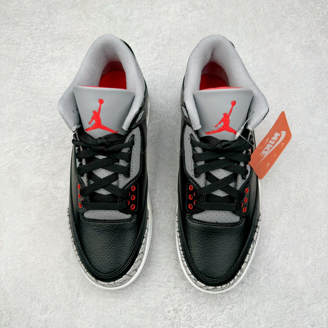 图片[2]-＃KZ神版 Air Jordan AJ3 Retro 复刻黑水泥 DN3707-010 独家外贸特供尺码含45.5 48.5 国内外口碑最好最推荐的产品 市场中端王者 亲自操刀耗时半年巨作 全套原纸板楦头开发 原厂大底磨具加持立体防滑纹理 原装可视Air Sole气垫 原汁原味最完美的三代版型 唯一正确鞋头趴度弧度高度鞋身腰线 此版本只针对中端市场 皮料材质有所更替 其他数据细节工艺流程均保持一致 绝不口嗨 细节品控鞋型随意秒杀市面3XX 4XX 原厂TPU后跟饰片 正确内里反口里网布 皮料菱角分明不变形无多余毛边 正确手工大底描漆拉丝 市场唯一原厂鞋扣模具 原厂织唛标 原厂飞人电绣工艺 尾指中部跳三针 独家绑鞋带手法 印刷中底布 四线拉帮 米色美纹纸贴合固定 进口港宝加持 后跟自然饱满 全鞋荧光划线卡点 追求极致完美 每一双都是工艺品 多重QC质检 超越公司货的品控标准 实实在在的免检产品 尺码：40 40.5 41 42 42.5 43 44 44.5 45 45.5 46 47.5 48.5-选品中心