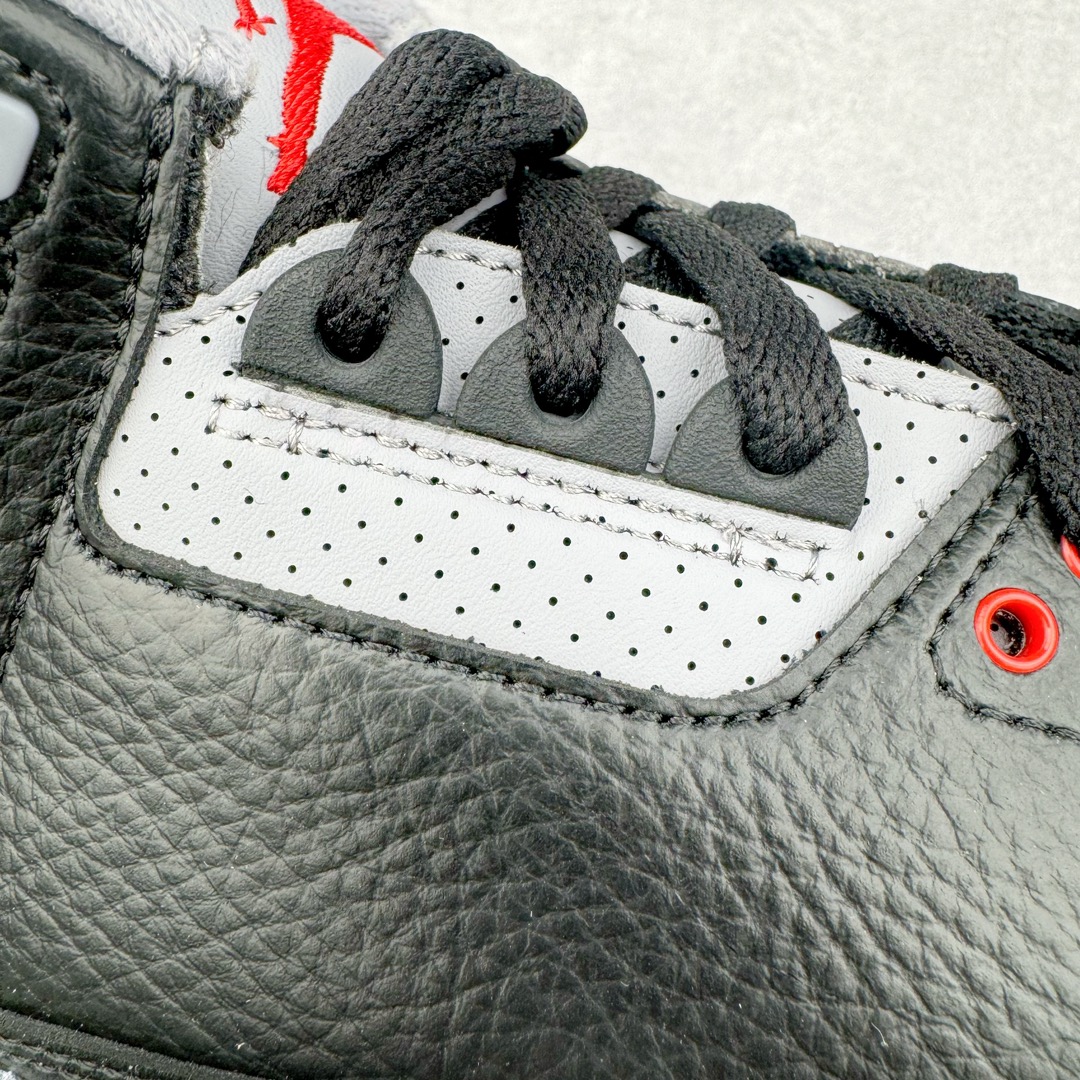 图片[18]-＃KZ神版 Air Jordan AJ3 Retro 复刻黑水泥 DN3707-010 独家外贸特供尺码含45.5 48.5 国内外口碑最好最推荐的产品 市场中端王者 亲自操刀耗时半年巨作 全套原纸板楦头开发 原厂大底磨具加持立体防滑纹理 原装可视Air Sole气垫 原汁原味最完美的三代版型 唯一正确鞋头趴度弧度高度鞋身腰线 此版本只针对中端市场 皮料材质有所更替 其他数据细节工艺流程均保持一致 绝不口嗨 细节品控鞋型随意秒杀市面3XX 4XX 原厂TPU后跟饰片 正确内里反口里网布 皮料菱角分明不变形无多余毛边 正确手工大底描漆拉丝 市场唯一原厂鞋扣模具 原厂织唛标 原厂飞人电绣工艺 尾指中部跳三针 独家绑鞋带手法 印刷中底布 四线拉帮 米色美纹纸贴合固定 进口港宝加持 后跟自然饱满 全鞋荧光划线卡点 追求极致完美 每一双都是工艺品 多重QC质检 超越公司货的品控标准 实实在在的免检产品 尺码：40 40.5 41 42 42.5 43 44 44.5 45 45.5 46 47.5 48.5-选品中心