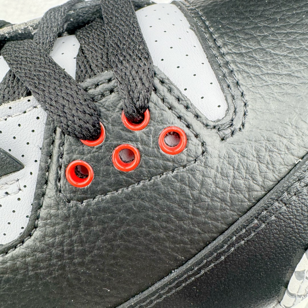图片[19]-＃KZ神版 Air Jordan AJ3 Retro 复刻黑水泥 DN3707-010 独家外贸特供尺码含45.5 48.5 国内外口碑最好最推荐的产品 市场中端王者 亲自操刀耗时半年巨作 全套原纸板楦头开发 原厂大底磨具加持立体防滑纹理 原装可视Air Sole气垫 原汁原味最完美的三代版型 唯一正确鞋头趴度弧度高度鞋身腰线 此版本只针对中端市场 皮料材质有所更替 其他数据细节工艺流程均保持一致 绝不口嗨 细节品控鞋型随意秒杀市面3XX 4XX 原厂TPU后跟饰片 正确内里反口里网布 皮料菱角分明不变形无多余毛边 正确手工大底描漆拉丝 市场唯一原厂鞋扣模具 原厂织唛标 原厂飞人电绣工艺 尾指中部跳三针 独家绑鞋带手法 印刷中底布 四线拉帮 米色美纹纸贴合固定 进口港宝加持 后跟自然饱满 全鞋荧光划线卡点 追求极致完美 每一双都是工艺品 多重QC质检 超越公司货的品控标准 实实在在的免检产品 尺码：40 40.5 41 42 42.5 43 44 44.5 45 45.5 46 47.5 48.5-选品中心
