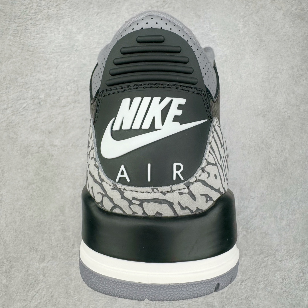 图片[8]-＃KZ神版 Air Jordan AJ3 Retro 复刻黑水泥 DN3707-010 独家外贸特供尺码含45.5 48.5 国内外口碑最好最推荐的产品 市场中端王者 亲自操刀耗时半年巨作 全套原纸板楦头开发 原厂大底磨具加持立体防滑纹理 原装可视Air Sole气垫 原汁原味最完美的三代版型 唯一正确鞋头趴度弧度高度鞋身腰线 此版本只针对中端市场 皮料材质有所更替 其他数据细节工艺流程均保持一致 绝不口嗨 细节品控鞋型随意秒杀市面3XX 4XX 原厂TPU后跟饰片 正确内里反口里网布 皮料菱角分明不变形无多余毛边 正确手工大底描漆拉丝 市场唯一原厂鞋扣模具 原厂织唛标 原厂飞人电绣工艺 尾指中部跳三针 独家绑鞋带手法 印刷中底布 四线拉帮 米色美纹纸贴合固定 进口港宝加持 后跟自然饱满 全鞋荧光划线卡点 追求极致完美 每一双都是工艺品 多重QC质检 超越公司货的品控标准 实实在在的免检产品 尺码：40 40.5 41 42 42.5 43 44 44.5 45 45.5 46 47.5 48.5-选品中心