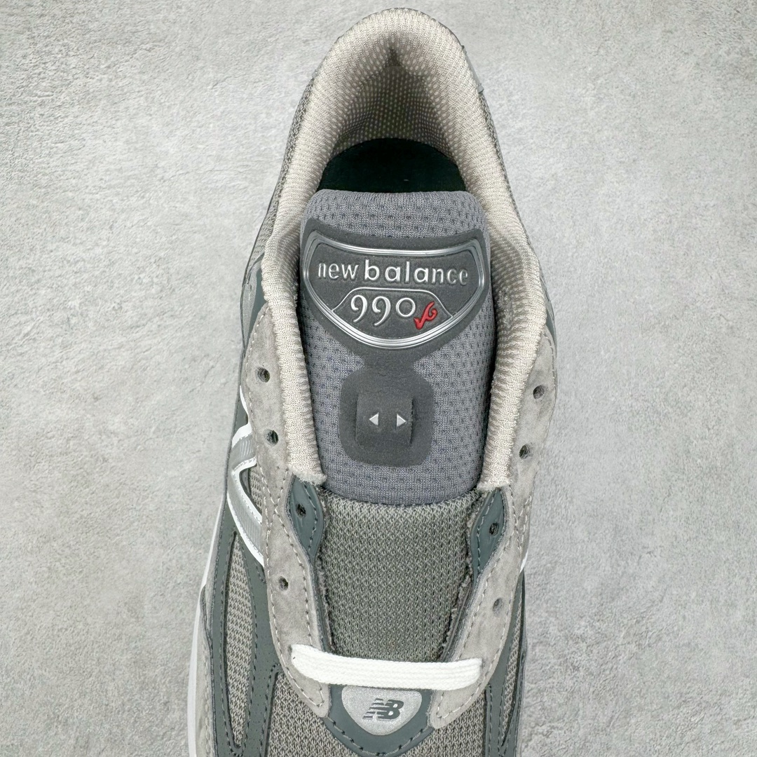 图片[5]-＃M纯原 New Balance M990GL6 新百伦NB990V6 原始灰 第六代总统复古慢跑鞋 正确3M反光细节 原楦原纸版开发 正确6层组合底模精密开发 后跟透明TPU水晶装饰条稳固 沿用了引以为傲的跑鞋手工技艺 采用猪皮绒面并包裹局部透气网面的鞋身设计 菱网鞋舌上刻有New Balance USA 鞋面依旧身着经典的大热之灰 彰显了其高端的品质身份 尺码：36 37 37.5 38 38.5 39 40 40.5 41.5 42 42.5 43 44 44.5 45 46.5-选品中心