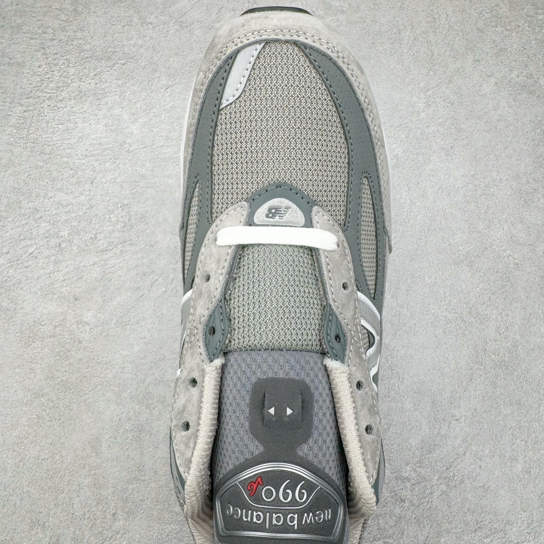 图片[4]-＃M纯原 New Balance M990GL6 新百伦NB990V6 原始灰 第六代总统复古慢跑鞋 正确3M反光细节 原楦原纸版开发 正确6层组合底模精密开发 后跟透明TPU水晶装饰条稳固 沿用了引以为傲的跑鞋手工技艺 采用猪皮绒面并包裹局部透气网面的鞋身设计 菱网鞋舌上刻有New Balance USA 鞋面依旧身着经典的大热之灰 彰显了其高端的品质身份 尺码：36 37 37.5 38 38.5 39 40 40.5 41.5 42 42.5 43 44 44.5 45 46.5-选品中心
