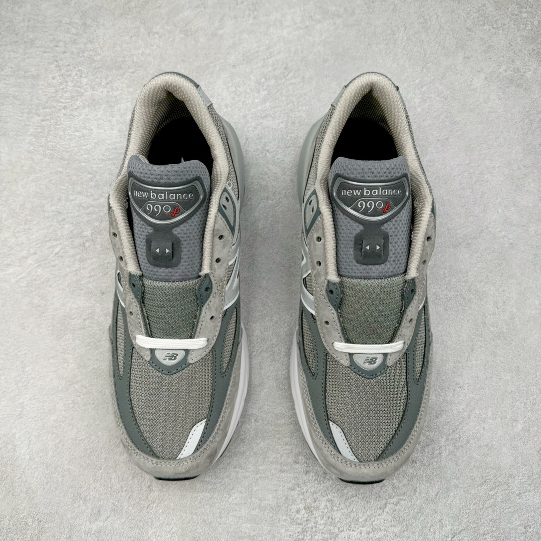 图片[2]-＃M纯原 New Balance M990GL6 新百伦NB990V6 原始灰 第六代总统复古慢跑鞋 正确3M反光细节 原楦原纸版开发 正确6层组合底模精密开发 后跟透明TPU水晶装饰条稳固 沿用了引以为傲的跑鞋手工技艺 采用猪皮绒面并包裹局部透气网面的鞋身设计 菱网鞋舌上刻有New Balance USA 鞋面依旧身着经典的大热之灰 彰显了其高端的品质身份 尺码：36 37 37.5 38 38.5 39 40 40.5 41.5 42 42.5 43 44 44.5 45 46.5-选品中心