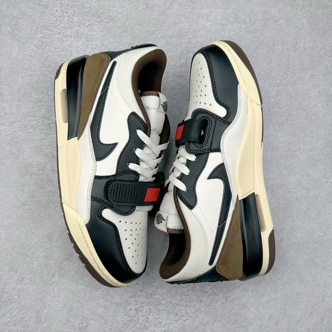 图片[3]-＃PP特价福利 Air Jordan Legacy AJ312 复古篮球鞋 鞋身采用了皮革材质打造 横跨鞋面的魔术贴十分吸睛 侧面的Swoosh Logo的一部分被鞋面遮挡了一部分 颇具玩味 魔术贴上标有NK标识 而鞋舌上是Jordan的经典红色飞翼Logo 后跟和鞋底均采用了AJ3的设计 后跟上同样也使用了经典的爆裂纹图案 尺码：36 36.5 37.5 38 38.5 39 40 40.5 41 42 42.5 43 44 44.5 45 46 47.5-选品中心