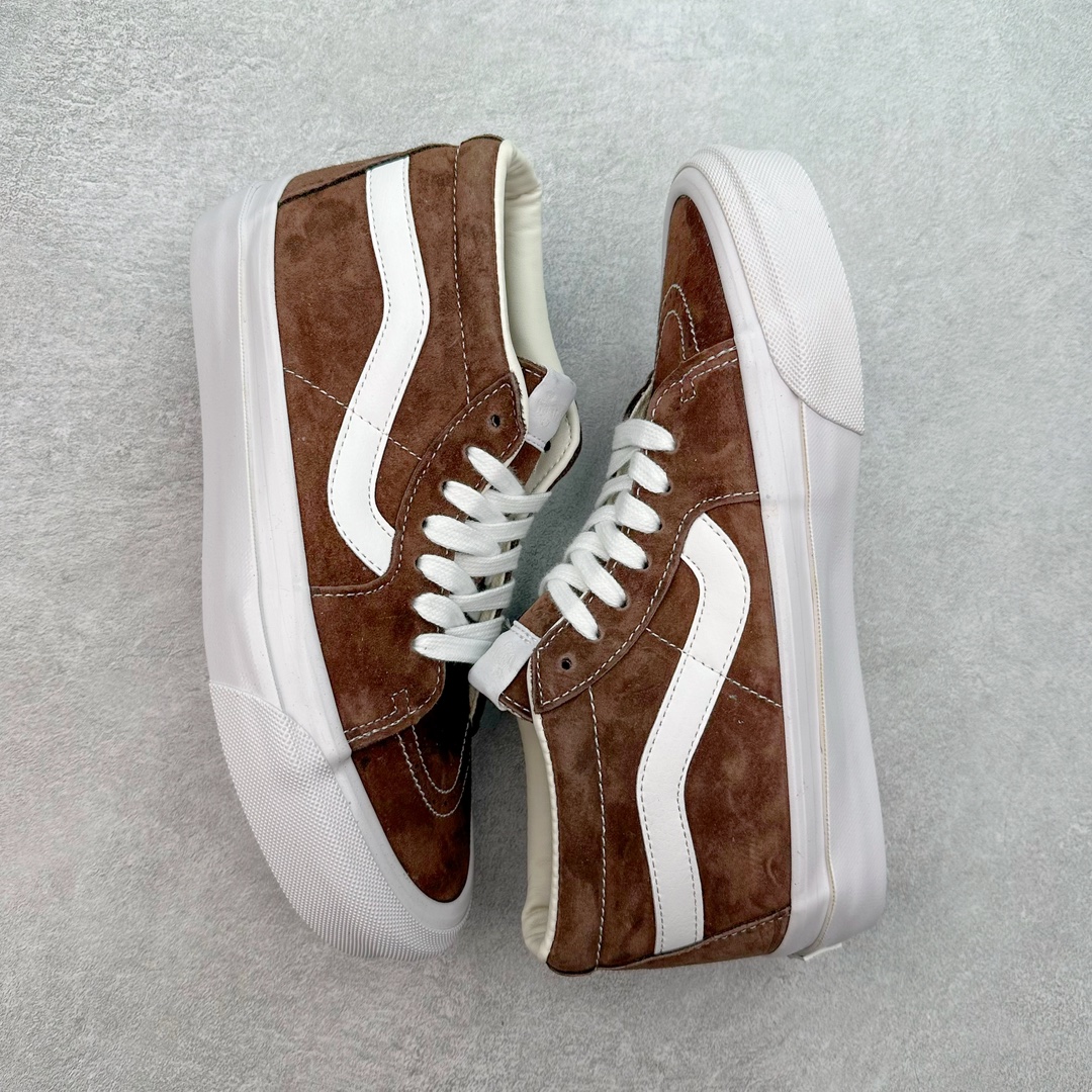 图片[3]-Vans Sk8-Mid Reissue 83 范斯官方 全新VPS高阶支线 纯正的Vans街头风格配上标志性Logo 全麂皮鞋身丰富质感 从鞋型和贴合度方面重塑鞋款 活动鞋垫使脚感更舒适 货号：VN000CQQPRM 深绿 货号：VN000CQQDMV 棕褐 尺码：35 36 36.5 37 38 38.5 39 40 40.5 41 42 42.5 43 44-选品中心