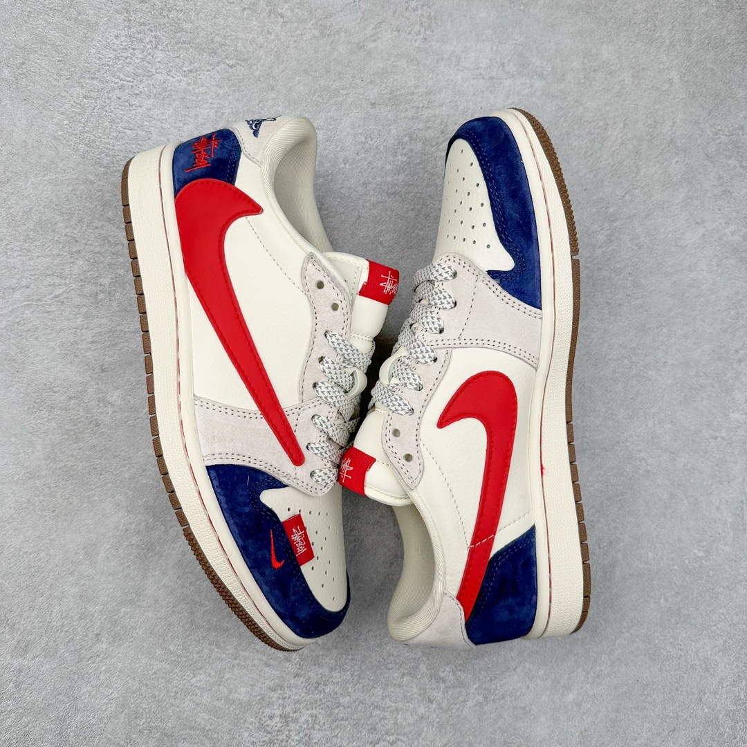 图片[3]-TS x Air Jordan AJ1 Low 倒钩低帮联名定制配色 SJ2068-135 原厂内置气垫魔块 A模大底 头层小牛皮 鞋舌AJ原厂专用牛津布+AJ专用反口珍珠布+原厂无杂质高弹内里海棉+特殊封边弹力鞋带 尺码：36 36.5 37.5 38 38.5 39 40 40.5 41 42 42.5 43 44 44.5 45 46 47.5-选品中心