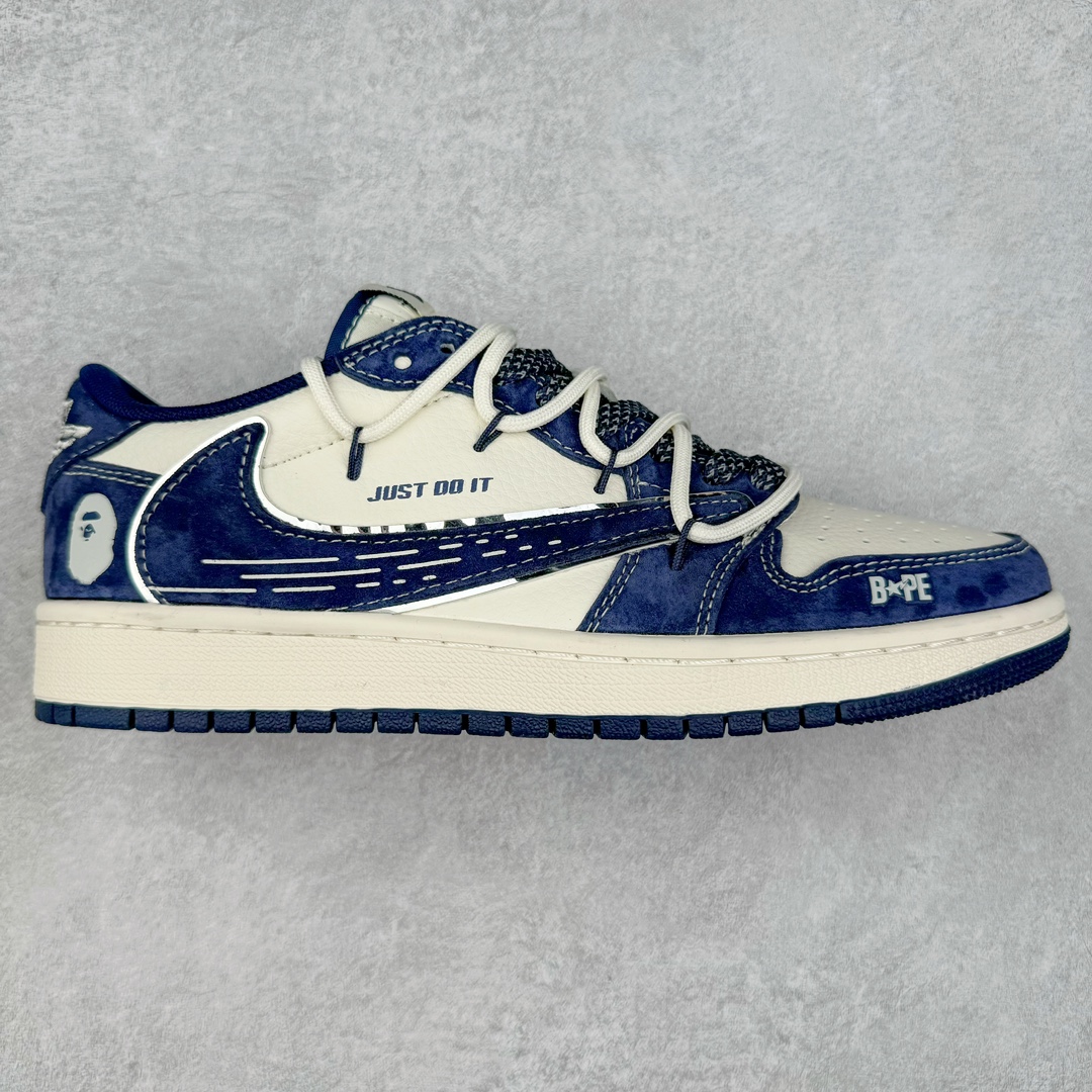 TS x Air Jordan AJ1 Low 倒钩低帮联名定制配色 XS3186-201 原厂内置气垫魔块 A模大底 头层小牛皮 鞋舌AJ原厂专用牛津布+AJ专用反口珍珠布+原厂无杂质高弹内里海棉+特殊封边弹力鞋带 尺码：36 36.5 37.5 38 38.5 39 40 40.5 41 42 42.5 43 44 44.5 45 46 47.5-选品中心