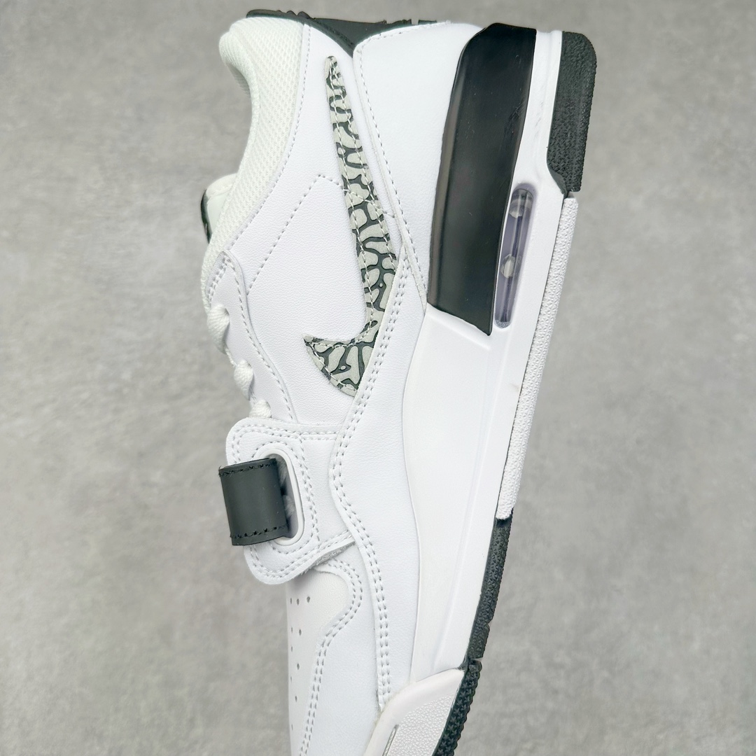 图片[7]-＃TG头层特价福利 Air Jordan Legacy AJ312 复古篮球鞋 鞋身采用了皮革材质打造 横跨鞋面的魔术贴十分吸睛 侧面的Swoosh Logo的一部分被鞋面遮挡了一部分 颇具玩味 魔术贴上标有NK标识 而鞋舌上是Jordan的经典红色飞翼Logo 后跟和鞋底均采用了AJ3的设计 后跟上同样也使用了经典的爆裂纹图案 尺码：35.5 36 36.5 37.5 38 38.5 39 40 40.5 41 42 42.5 43 44 44.5 45 46 47.5-选品中心