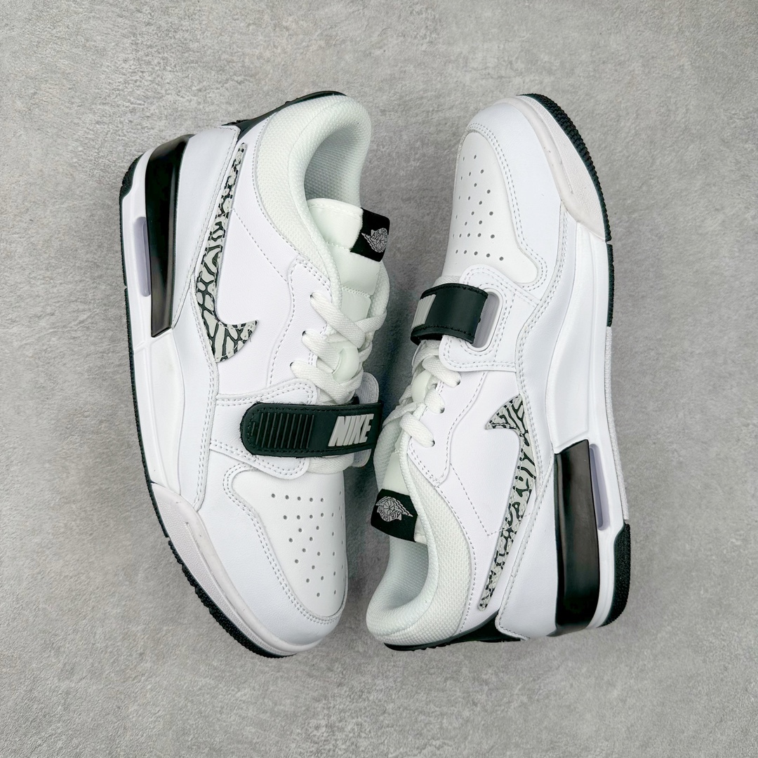 图片[3]-＃TG头层特价福利 Air Jordan Legacy AJ312 复古篮球鞋 鞋身采用了皮革材质打造 横跨鞋面的魔术贴十分吸睛 侧面的Swoosh Logo的一部分被鞋面遮挡了一部分 颇具玩味 魔术贴上标有NK标识 而鞋舌上是Jordan的经典红色飞翼Logo 后跟和鞋底均采用了AJ3的设计 后跟上同样也使用了经典的爆裂纹图案 尺码：35.5 36 36.5 37.5 38 38.5 39 40 40.5 41 42 42.5 43 44 44.5 45 46 47.5-选品中心