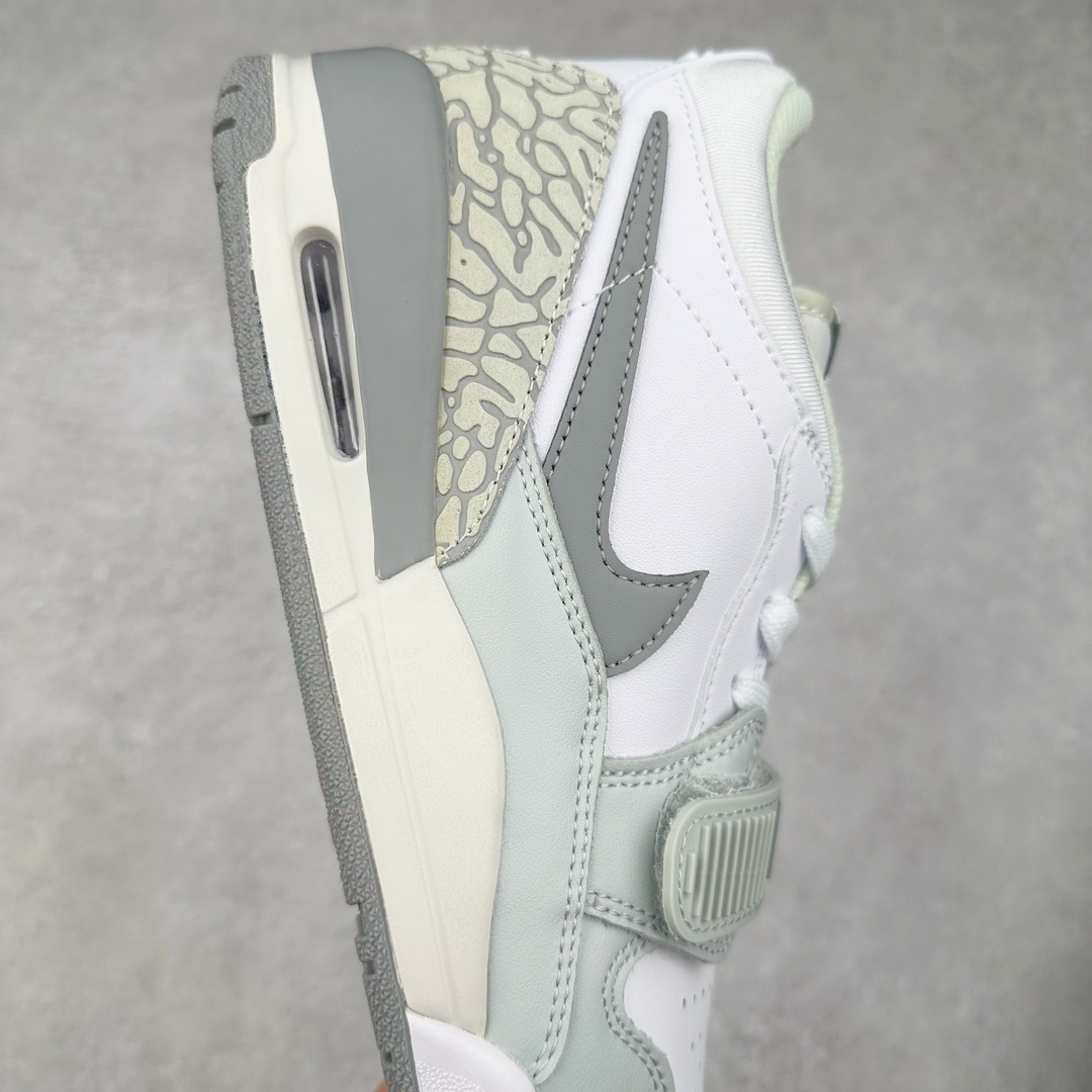 图片[6]-＃TG头层特价福利 Air Jordan Legacy AJ312 复古篮球鞋 鞋身采用了皮革材质打造 横跨鞋面的魔术贴十分吸睛 侧面的Swoosh Logo的一部分被鞋面遮挡了一部分 颇具玩味 魔术贴上标有NK标识 而鞋舌上是Jordan的经典红色飞翼Logo 后跟和鞋底均采用了AJ3的设计 后跟上同样也使用了经典的爆裂纹图案 尺码：35.5 36 36.5 37.5 38 38.5 39 40 40.5 41 42 42.5 43 44 44.5 45 46 47.5-选品中心