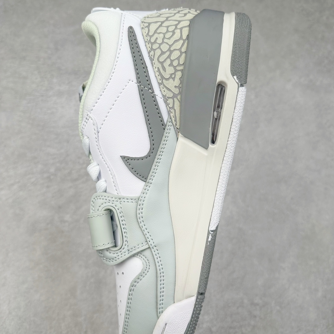 图片[7]-＃TG头层特价福利 Air Jordan Legacy AJ312 复古篮球鞋 鞋身采用了皮革材质打造 横跨鞋面的魔术贴十分吸睛 侧面的Swoosh Logo的一部分被鞋面遮挡了一部分 颇具玩味 魔术贴上标有NK标识 而鞋舌上是Jordan的经典红色飞翼Logo 后跟和鞋底均采用了AJ3的设计 后跟上同样也使用了经典的爆裂纹图案 尺码：35.5 36 36.5 37.5 38 38.5 39 40 40.5 41 42 42.5 43 44 44.5 45 46 47.5-选品中心