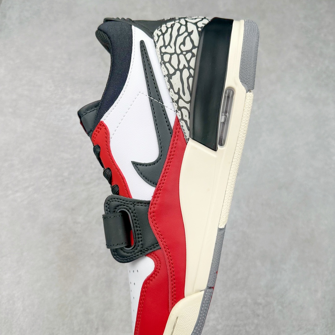 图片[7]-＃TG头层特价福利 Air Jordan Legacy AJ312 复古篮球鞋 鞋身采用了皮革材质打造 横跨鞋面的魔术贴十分吸睛 侧面的Swoosh Logo的一部分被鞋面遮挡了一部分 颇具玩味 魔术贴上标有NK标识 而鞋舌上是Jordan的经典红色飞翼Logo 后跟和鞋底均采用了AJ3的设计 后跟上同样也使用了经典的爆裂纹图案 尺码：35.5 36 36.5 37.5 38 38.5 39 40 40.5 41 42 42.5 43 44 44.5 45 46 47.5-选品中心