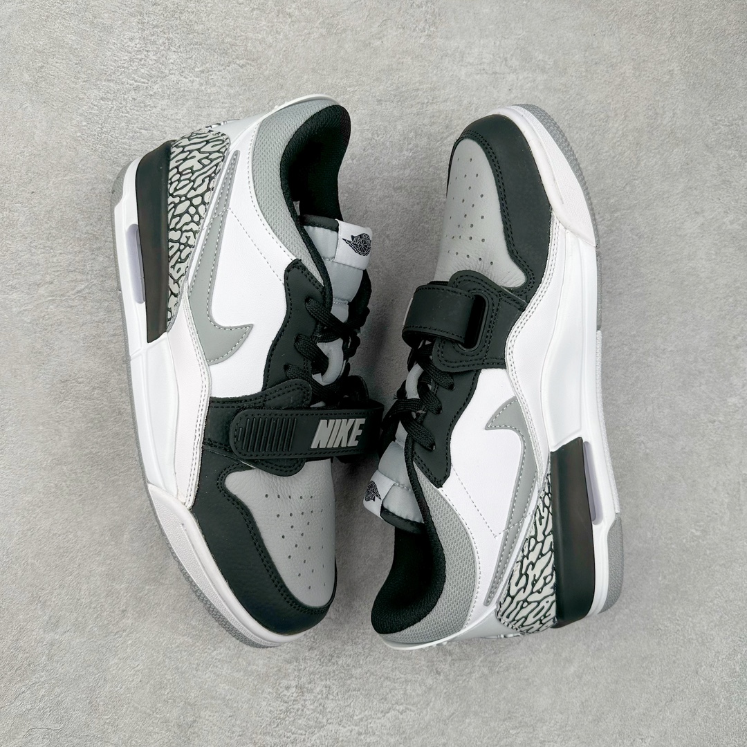 图片[3]-＃TG头层特价福利 Air Jordan Legacy AJ312 复古篮球鞋 鞋身采用了皮革材质打造 横跨鞋面的魔术贴十分吸睛 侧面的Swoosh Logo的一部分被鞋面遮挡了一部分 颇具玩味 魔术贴上标有NK标识 而鞋舌上是Jordan的经典红色飞翼Logo 后跟和鞋底均采用了AJ3的设计 后跟上同样也使用了经典的爆裂纹图案 尺码：35.5 36 36.5 37.5 38 38.5 39 40 40.5 41 42 42.5 43 44 44.5 45 46 47.5-选品中心