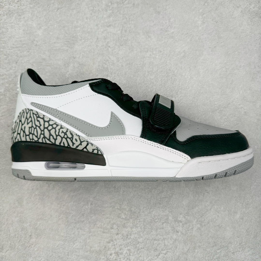 ＃TG头层特价福利 Air Jordan Legacy AJ312 复古篮球鞋 鞋身采用了皮革材质打造 横跨鞋面的魔术贴十分吸睛 侧面的Swoosh Logo的一部分被鞋面遮挡了一部分 颇具玩味 魔术贴上标有NK标识 而鞋舌上是Jordan的经典红色飞翼Logo 后跟和鞋底均采用了AJ3的设计 后跟上同样也使用了经典的爆裂纹图案 尺码：35.5 36 36.5 37.5 38 38.5 39 40 40.5 41 42 42.5 43 44 44.5 45 46 47.5-选品中心