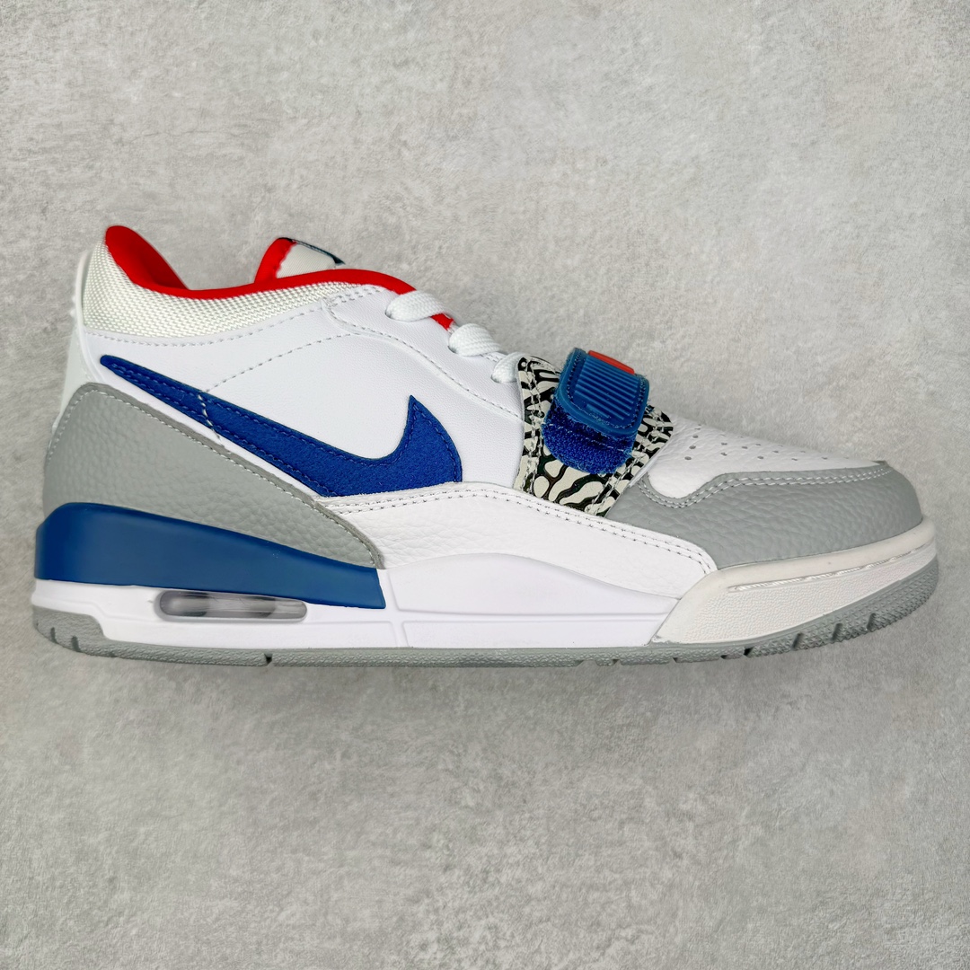 ＃TG头层特价福利 Air Jordan Legacy AJ312 复古篮球鞋 鞋身采用了皮革材质打造 横跨鞋面的魔术贴十分吸睛 侧面的Swoosh Logo的一部分被鞋面遮挡了一部分 颇具玩味 魔术贴上标有NK标识 而鞋舌上是Jordan的经典红色飞翼Logo 后跟和鞋底均采用了AJ3的设计 后跟上同样也使用了经典的爆裂纹图案 尺码：35.5 36 36.5 37.5 38 38.5 39 40 40.5 41 42 42.5 43 44 44.5 45 46 47.5-选品中心