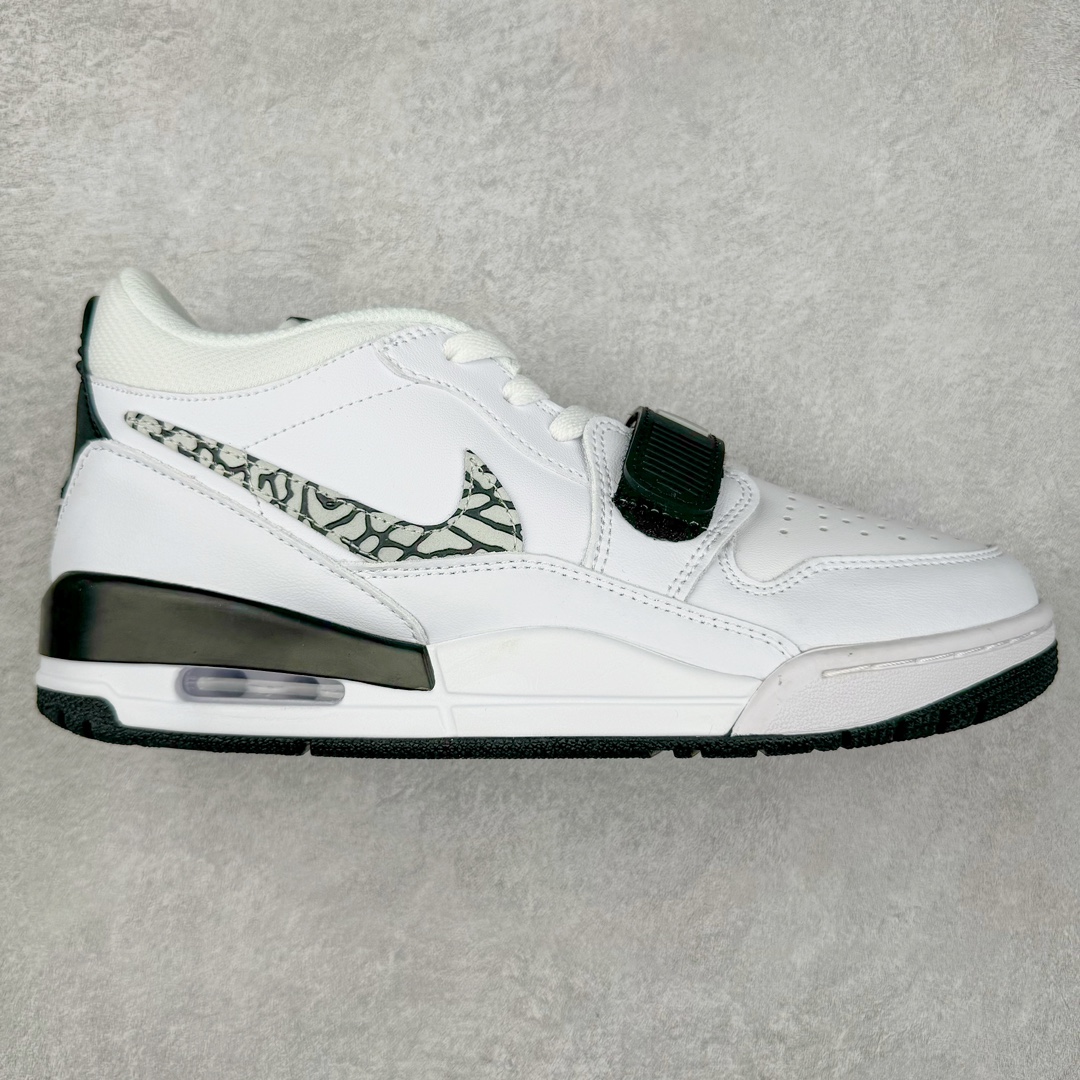 图片[7]-＃TG头层特价福利 Air Jordan Legacy AJ312 复古篮球鞋 鞋身采用了皮革材质打造 横跨鞋面的魔术贴十分吸睛 侧面的Swoosh Logo的一部分被鞋面遮挡了一部分 颇具玩味 魔术贴上标有NK标识 而鞋舌上是Jordan的经典红色飞翼Logo 后跟和鞋底均采用了AJ3的设计 后跟上同样也使用了经典的爆裂纹图案 尺码：35.5 36 36.5 37.5 38 38.5 39 40 40.5 41 42 42.5 43 44 44.5 45 46 47.5-选品中心