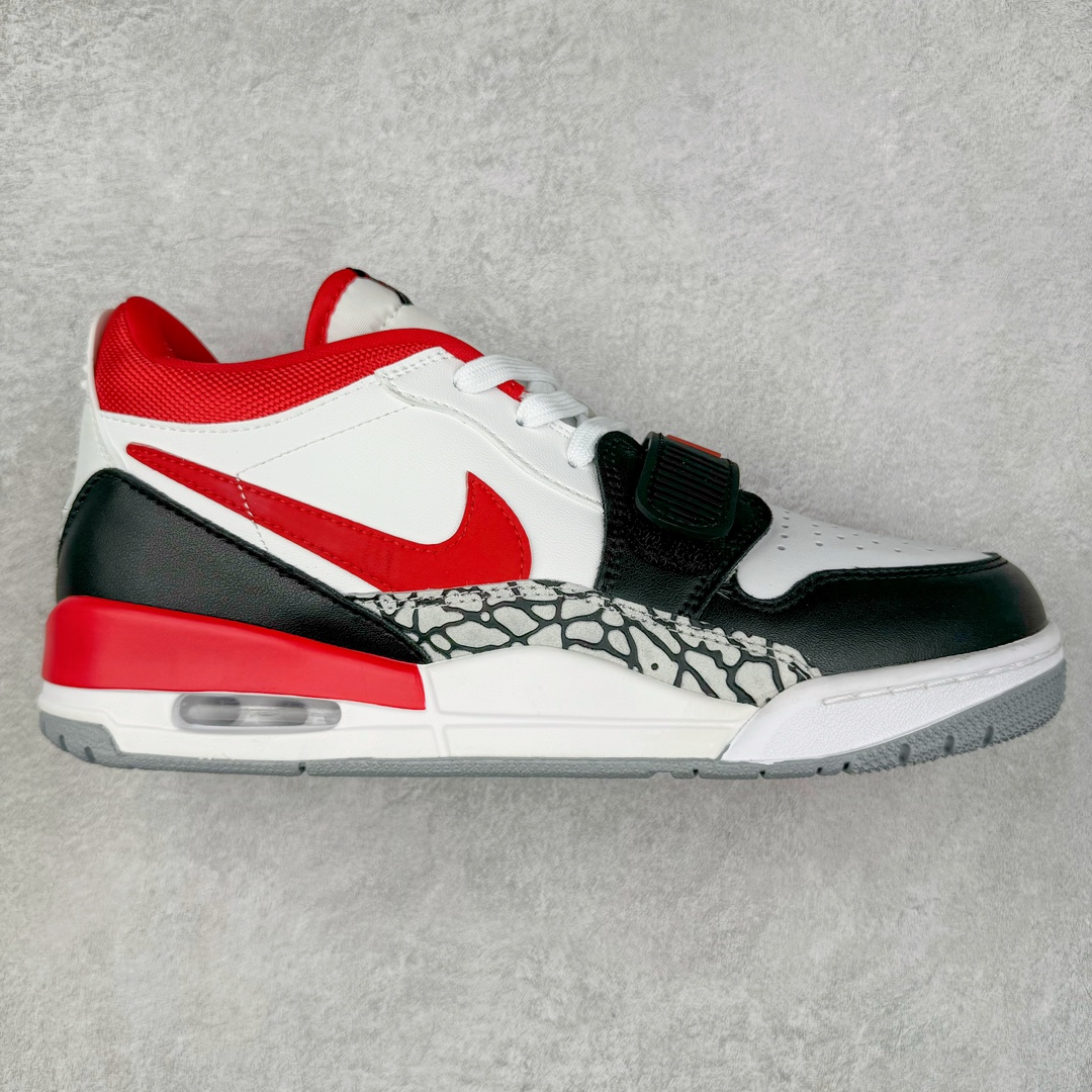 图片[8]-＃TG头层特价福利 Air Jordan Legacy AJ312 复古篮球鞋 鞋身采用了皮革材质打造 横跨鞋面的魔术贴十分吸睛 侧面的Swoosh Logo的一部分被鞋面遮挡了一部分 颇具玩味 魔术贴上标有NK标识 而鞋舌上是Jordan的经典红色飞翼Logo 后跟和鞋底均采用了AJ3的设计 后跟上同样也使用了经典的爆裂纹图案 尺码：35.5 36 36.5 37.5 38 38.5 39 40 40.5 41 42 42.5 43 44 44.5 45 46 47.5-选品中心