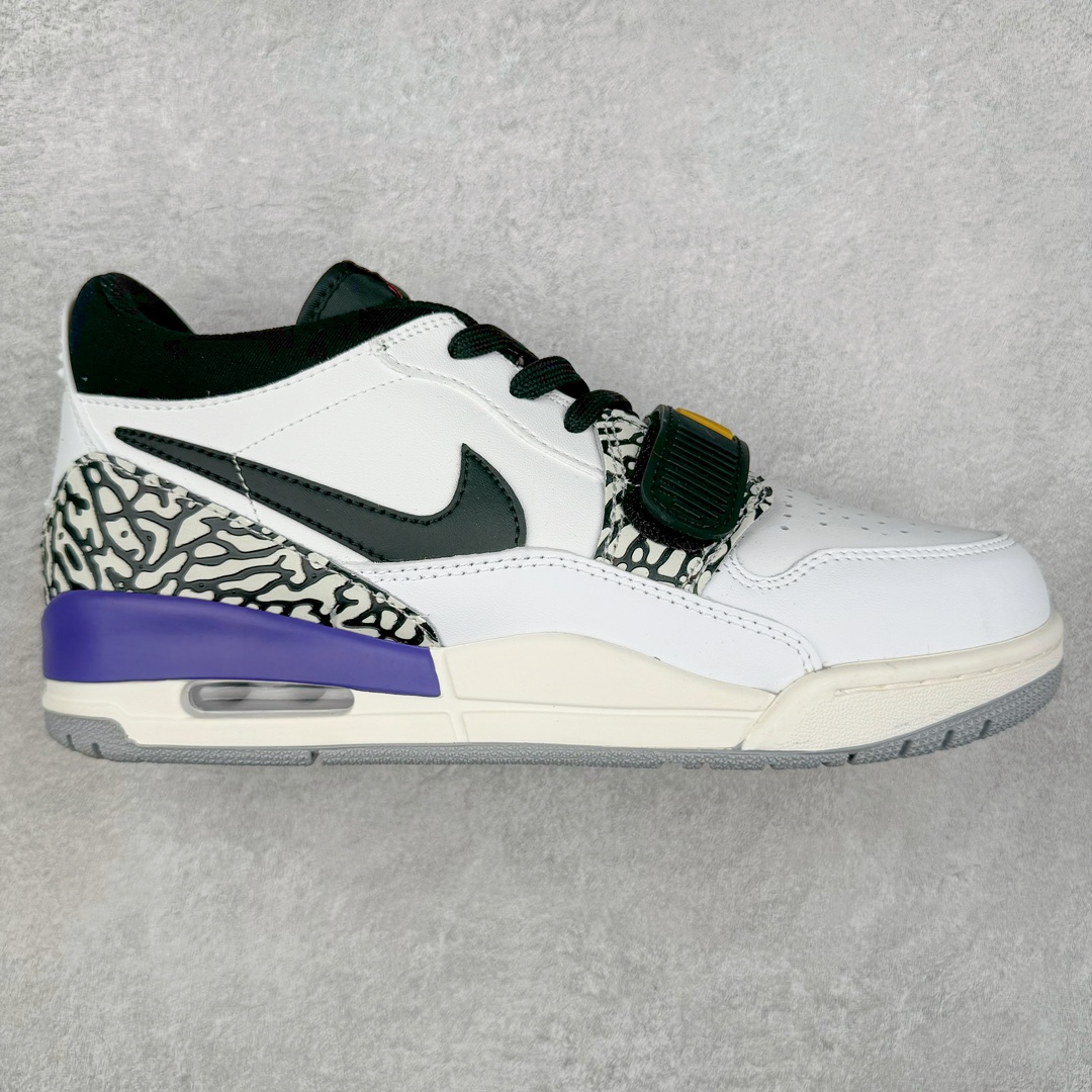 图片[4]-＃TG头层特价福利 Air Jordan Legacy AJ312 复古篮球鞋 鞋身采用了皮革材质打造 横跨鞋面的魔术贴十分吸睛 侧面的Swoosh Logo的一部分被鞋面遮挡了一部分 颇具玩味 魔术贴上标有NK标识 而鞋舌上是Jordan的经典红色飞翼Logo 后跟和鞋底均采用了AJ3的设计 后跟上同样也使用了经典的爆裂纹图案 尺码：35.5 36 36.5 37.5 38 38.5 39 40 40.5 41 42 42.5 43 44 44.5 45 46 47.5-选品中心