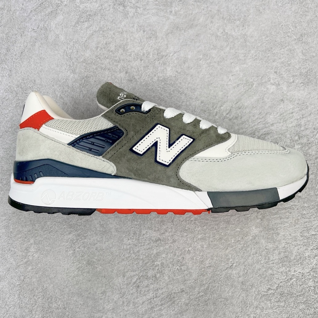 ＃K版纯原 New Balance M998 Made in USA NB新百伦高端美产血统系列经典复古休闲运动慢跑鞋 NB998 诞生于 1993 年，作为第一双使用 ABZORB 缓冲材料的鞋款，一经发售就受到大量消费者的热烈追捧，如今已经成为了历久不衰的经典代表鞋款之一。原楦原数据开发版型 以优质面料制成鞋面结构。鞋面采用经典网眼布材质，辅以绒面革覆盖，带来更加清爽舒适的穿着体验。鞋舌上标记的 \\\”998\\\” 字样增强鞋款辨识度的同时，为鞋款注入更多动人细节。鞋款采用 ABZORB 缓冲材料的中底，通过缓冲和压缩阻力相结合来吸收冲击，稳定性高，不易打滑，助你畅享舒适有型的运动体验。采用猪巴革组合网织鞋面材质 后跟嵌入TPU装饰条稳固 升级原装5层独立私模 尺码：36 36.5 37 38 39.5 40 40.5 41.5 42 42.5 43 44 44.5 45-选品中心