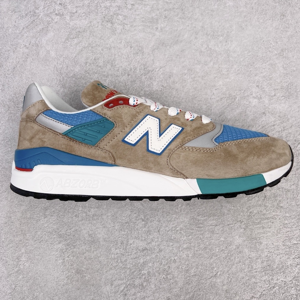 ＃K版纯原 New Balance M998 Made in USA NB新百伦高端美产血统系列经典复古休闲运动慢跑鞋 NB998 诞生于 1993 年，作为第一双使用 ABZORB 缓冲材料的鞋款，一经发售就受到大量消费者的热烈追捧，如今已经成为了历久不衰的经典代表鞋款之一。原楦原数据开发版型 以优质面料制成鞋面结构。鞋面采用经典网眼布材质，辅以绒面革覆盖，带来更加清爽舒适的穿着体验。鞋舌上标记的 \\\”998\\\” 字样增强鞋款辨识度的同时，为鞋款注入更多动人细节。鞋款采用 ABZORB 缓冲材料的中底，通过缓冲和压缩阻力相结合来吸收冲击，稳定性高，不易打滑，助你畅享舒适有型的运动体验。采用猪巴革组合网织鞋面材质 后跟嵌入TPU装饰条稳固 升级原装5层独立私模 尺码：36 36.5 37 38 39.5 40 40.5 41.5 42 42.5 43 44 44.5 45-选品中心