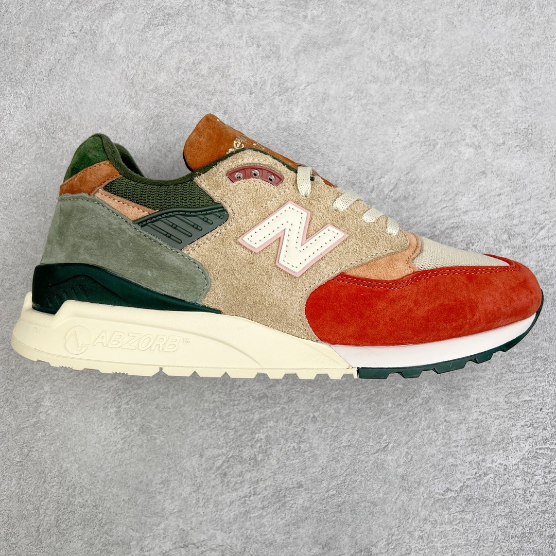 ＃K版纯原 New Balance M998 Made in USA NB新百伦高端美产血统系列经典复古休闲运动慢跑鞋 NB998 诞生于 1993 年，作为第一双使用 ABZORB 缓冲材料的鞋款，一经发售就受到大量消费者的热烈追捧，如今已经成为了历久不衰的经典代表鞋款之一。原楦原数据开发版型 以优质面料制成鞋面结构。鞋面采用经典网眼布材质，辅以绒面革覆盖，带来更加清爽舒适的穿着体验。鞋舌上标记的 \\\”998\\\” 字样增强鞋款辨识度的同时，为鞋款注入更多动人细节。鞋款采用 ABZORB 缓冲材料的中底，通过缓冲和压缩阻力相结合来吸收冲击，稳定性高，不易打滑，助你畅享舒适有型的运动体验。采用猪巴革组合网织鞋面材质 后跟嵌入TPU装饰条稳固 升级原装5层独立私模 尺码：36 36.5 37 38 39.5 40 40.5 41.5 42 42.5 43 44 44.5 45-选品中心