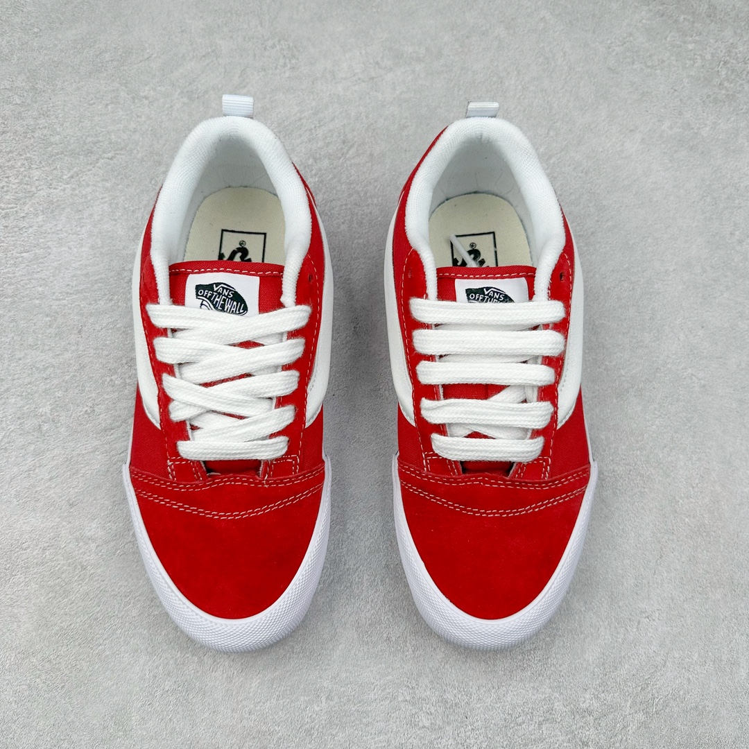 图片[2]-Vans Knu Skool 酒红白 官方新配色 肥胖版立体大Logo 加厚鞋舌 低帮复古休闲硫化面包鞋 货号：VN000D22ZCF 尺码：35 36 36.5 37 38 38.5 39 40 40.5 41 42 42.5 43 44 45 工艺：硫化1：1（重量1：1、真标、原钢印、材质标、鞋型标、合格证）-选品中心
