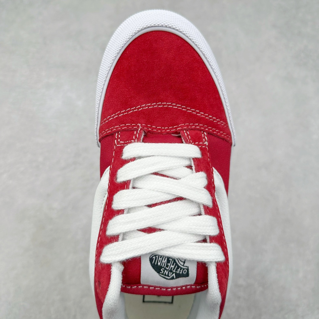 图片[4]-Vans Knu Skool 酒红白 官方新配色 肥胖版立体大Logo 加厚鞋舌 低帮复古休闲硫化面包鞋 货号：VN000D22ZCF 尺码：35 36 36.5 37 38 38.5 39 40 40.5 41 42 42.5 43 44 45 工艺：硫化1：1（重量1：1、真标、原钢印、材质标、鞋型标、合格证）-选品中心
