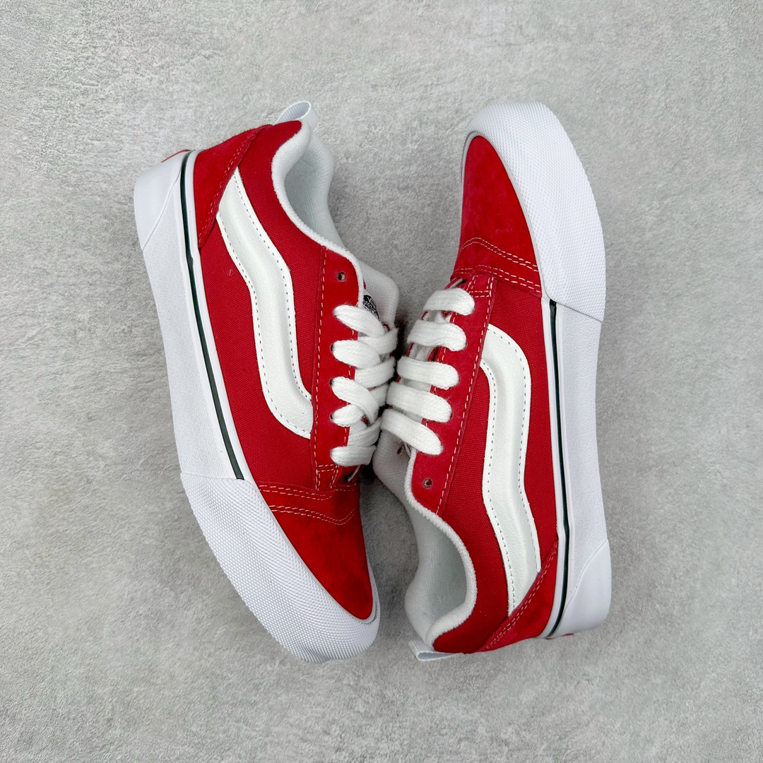 图片[3]-Vans Knu Skool 酒红白 官方新配色 肥胖版立体大Logo 加厚鞋舌 低帮复古休闲硫化面包鞋 货号：VN000D22ZCF 尺码：35 36 36.5 37 38 38.5 39 40 40.5 41 42 42.5 43 44 45 工艺：硫化1：1（重量1：1、真标、原钢印、材质标、鞋型标、合格证）-选品中心