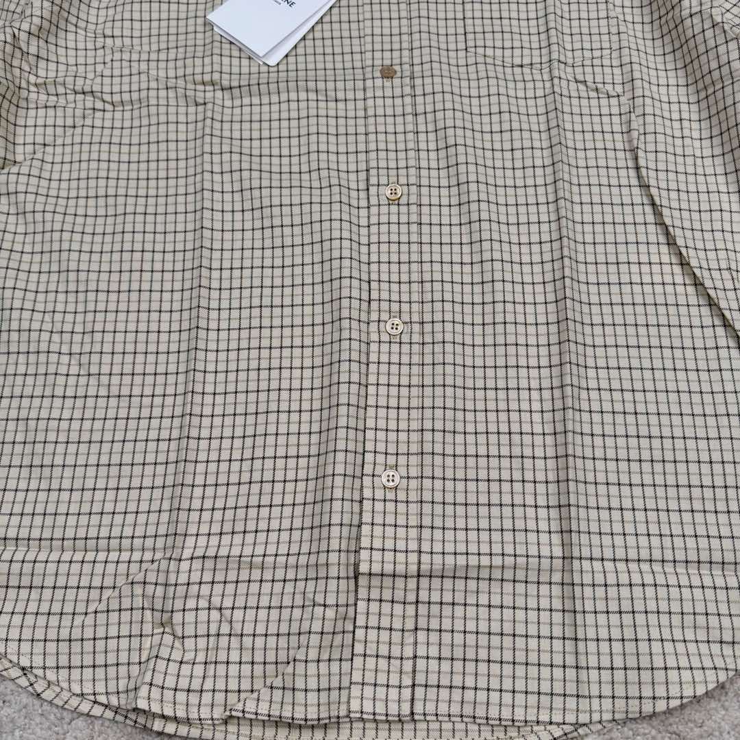 图片[11]-＃GD广顶 CELINE 赛琳 塔特萨尔尖领格纹纽扣长袖衬衫 淡黄色【塔特萨尔格纹衬衫】官网价：8300￥（1924T）采用【色织格子衬衫面料】经纬纱采用【60S双股紧密赛络纺】纬纱【订染大货面料颜色】【经纬密度160*140】前幅+口袋采用【还原华格子手工裁剪】【日本田岛绣花机刺绣小logo】配套【天然贝壳白蝶贝焗色封釉手缝扣】尺码：38 39 40 41-选品中心