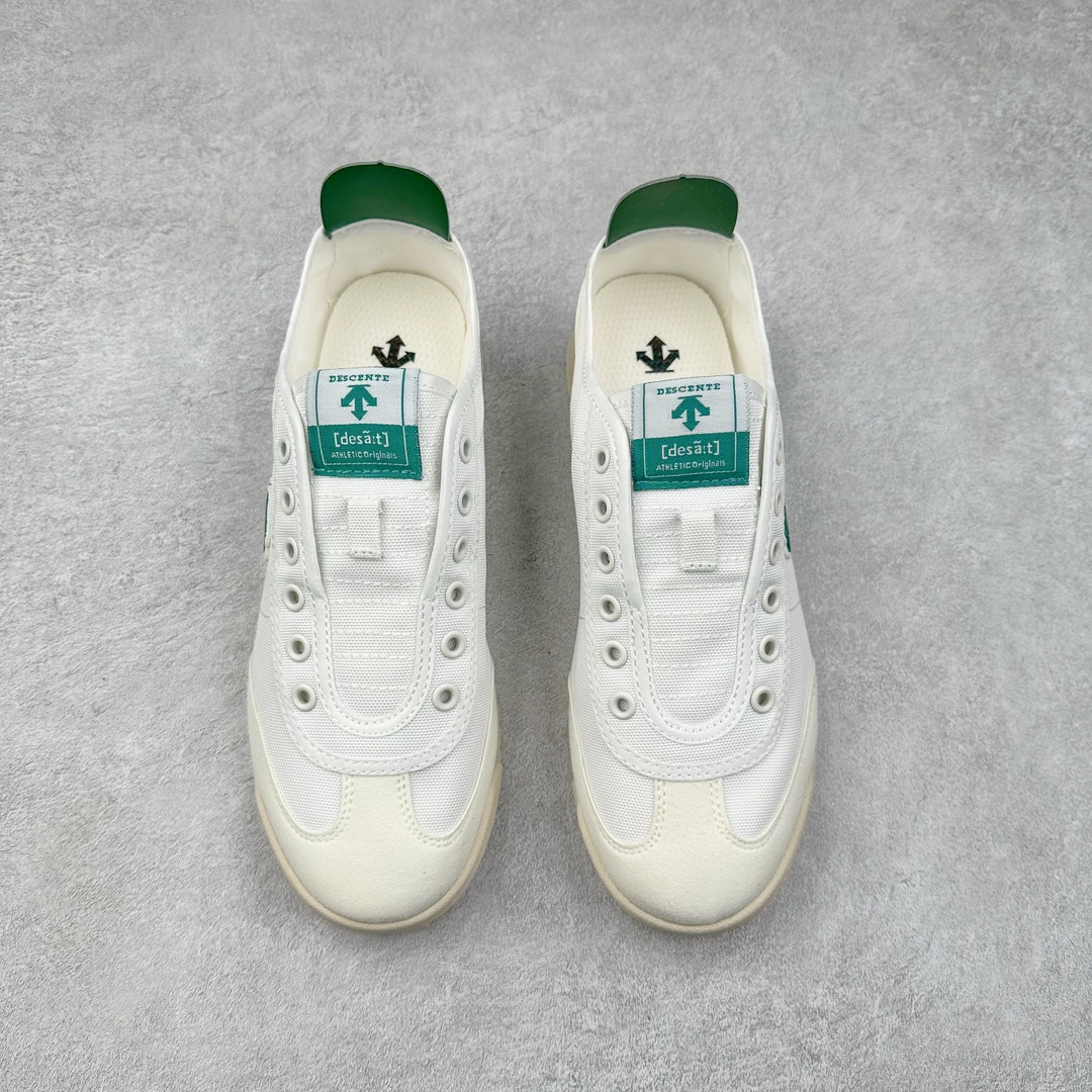 图片[2]-＃绿X/GX 福利特价 DESCENTE CHRON 迪桑特复古运动一脚蹬帆布鞋透气休闲鞋 轻松方便的一脚蹬设计 搭配轻质弹性鞋底 脚感舒适 简洁的帆布鞋面设计适用于多场景穿搭 尺码：36 36.5 37.5 38 38.5 39 40 40.5 41 42 42.5 43 44 44.5 45-选品中心