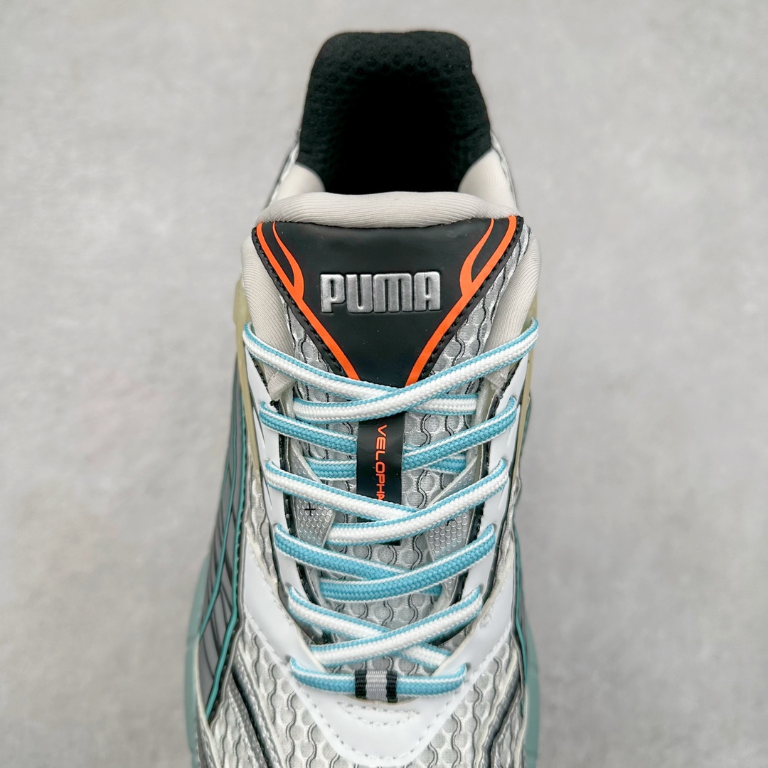 图片[5]-PUMA Velophasis 舒适潮流防滑低帮老爹鞋 全球知名运动品牌彪马推出全新鞋款VELOPHASIS，以千禧年代的无尽创意演绎PUMA复合型运动鞋款，引领复古美学新风尚。全新鞋款VELOPHASIS从PUMA品牌历史档案中千禧时代极具标志性的COMPLETE鞋型中汲取灵感，该系列专为跑步运动而生，推动了包括iCELL、e+CELL以及EverRide在内的多项具有革命代表性的品牌技术发展，至今仍造福世界各地的跑者。全新鞋款VELOPHASIS在此基础之上，寄栖于PUMA的设计愿景，借由Y2K的美学视觉语言，解码潮流基因，碰撞无限可能。全新鞋款VELOPHASIS的设计充分融合了来自千禧年代与当今时代的精髓。鞋面采用不对称设计，以全新材料重塑千禧年代感的设计部件。蜂窝式网眼布、纹理拼接和大胆醒目的造型均旨在致敬COMPLETE系列的经典风格。尺码：36 36.5 37.5 38 38.5 39 40 40.5 41 42 42.5 43 44 44.5 45-选品中心