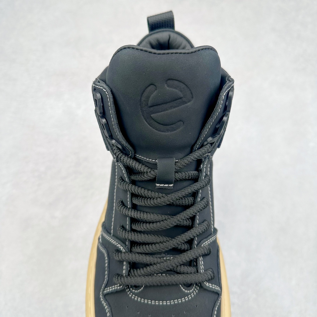 图片[5]-ECCO爱步防滑高帮鞋子男款 黑白简约耐磨休闲鞋 柔酷周年系列创新新品 甄选品质牛皮鞋面，轻盈柔韧 具有良好透气性 舒适耐穿 简约系带设计，可自由调节松紧 贴合脚型 直接注塑的PU鞋底，轻盈柔韧 防滑耐磨 核心科技 高帮风潮 率性出街 时尚通勤 假日随享 尺码：38 39 40 41 42 43 44（皮鞋码）-选品中心