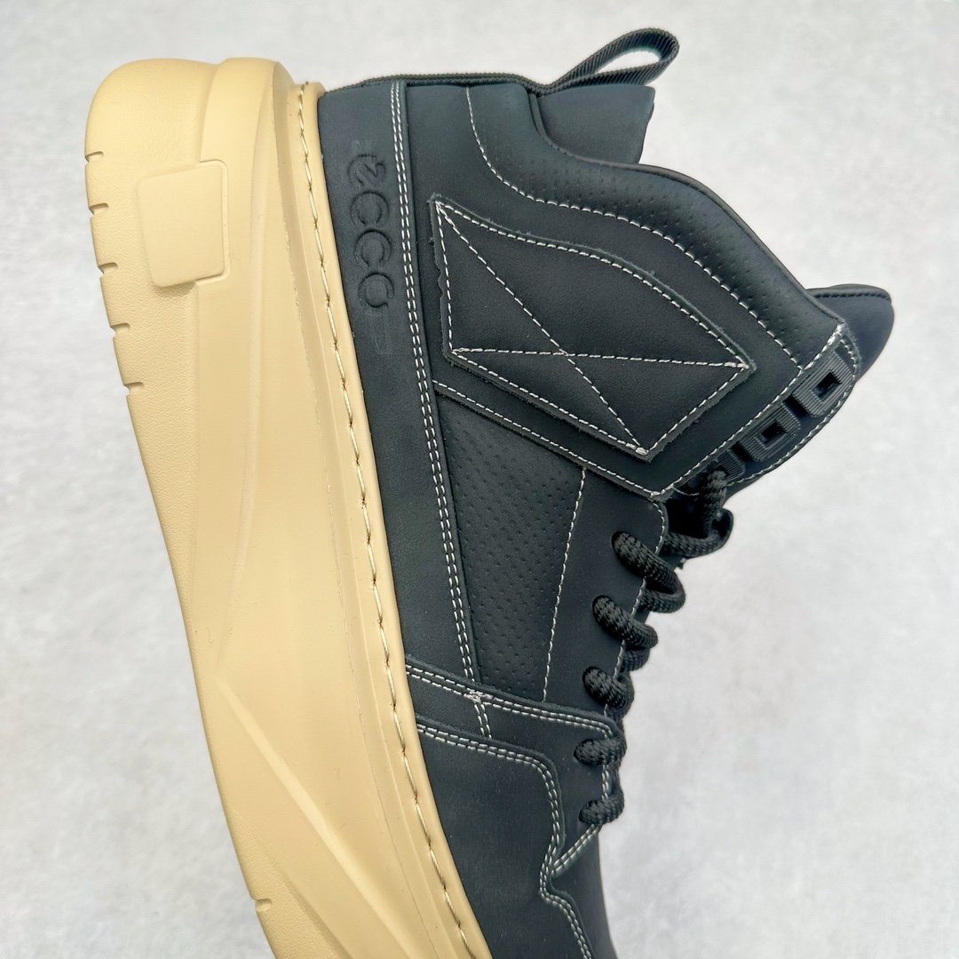 图片[6]-ECCO爱步防滑高帮鞋子男款 黑白简约耐磨休闲鞋 柔酷周年系列创新新品 甄选品质牛皮鞋面，轻盈柔韧 具有良好透气性 舒适耐穿 简约系带设计，可自由调节松紧 贴合脚型 直接注塑的PU鞋底，轻盈柔韧 防滑耐磨 核心科技 高帮风潮 率性出街 时尚通勤 假日随享 尺码：38 39 40 41 42 43 44（皮鞋码）-选品中心