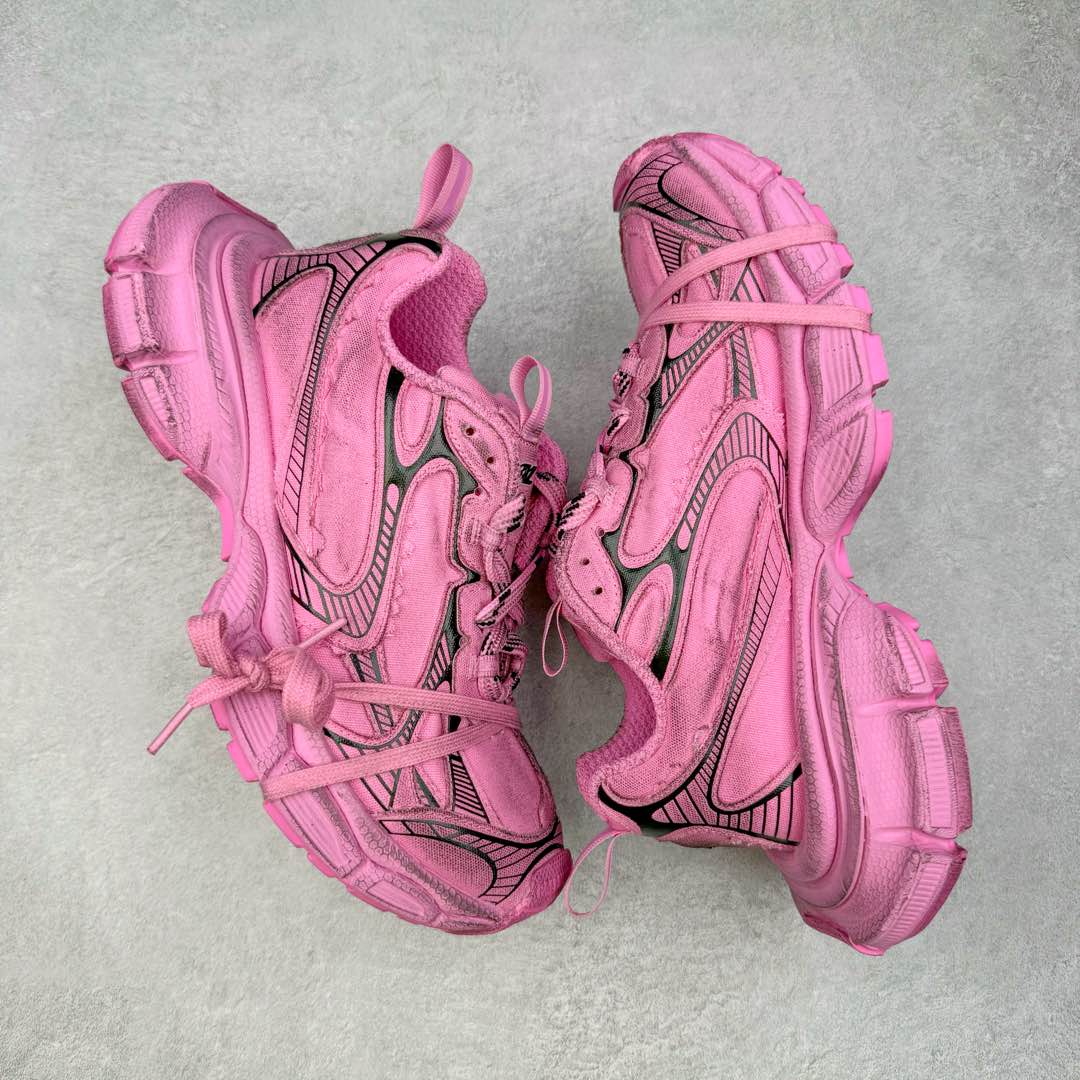 图片[3]-＃OG纯原 BALENCIAGA 3XL Sneakers 巴黎世家十代网布系带低帮走秀复古老爹鞋 黑色闪钻 全套原纸板楦头开发 最原汁原味的灵魂版型 全鞋荧光划线卡点 胶水把控整洁度追求极致完美 每一双都是工艺品 多重QC质检 超越公司货的品控标准 实实在在的免检产品 原盒原配 正确字体电绣 粗细、位置、大小正确 侧边TPU 透气孔匹配意产原版 正确分离大底 TPU软底 原版一致大底LOGO 立体感十足 原厂皮料水洗做旧 采购原厂网纱 不含皮革 网布材料和聚氨酯 磨损效果 鞋头边缘和后帮 Balenciaga 徽标 鞋面和后跟凸印尺码 鞋舌 3XL 橡胶品牌标识和反光细节 鞋帮拉袢和鞋舌拉祥 配反光细节 备用鞋带在鞋履前侧 可在穿着前取下 便于不同造型搭配 正常尺码 尺码：35 36 37 38 39 40 41 42 43 44 45 46-选品中心