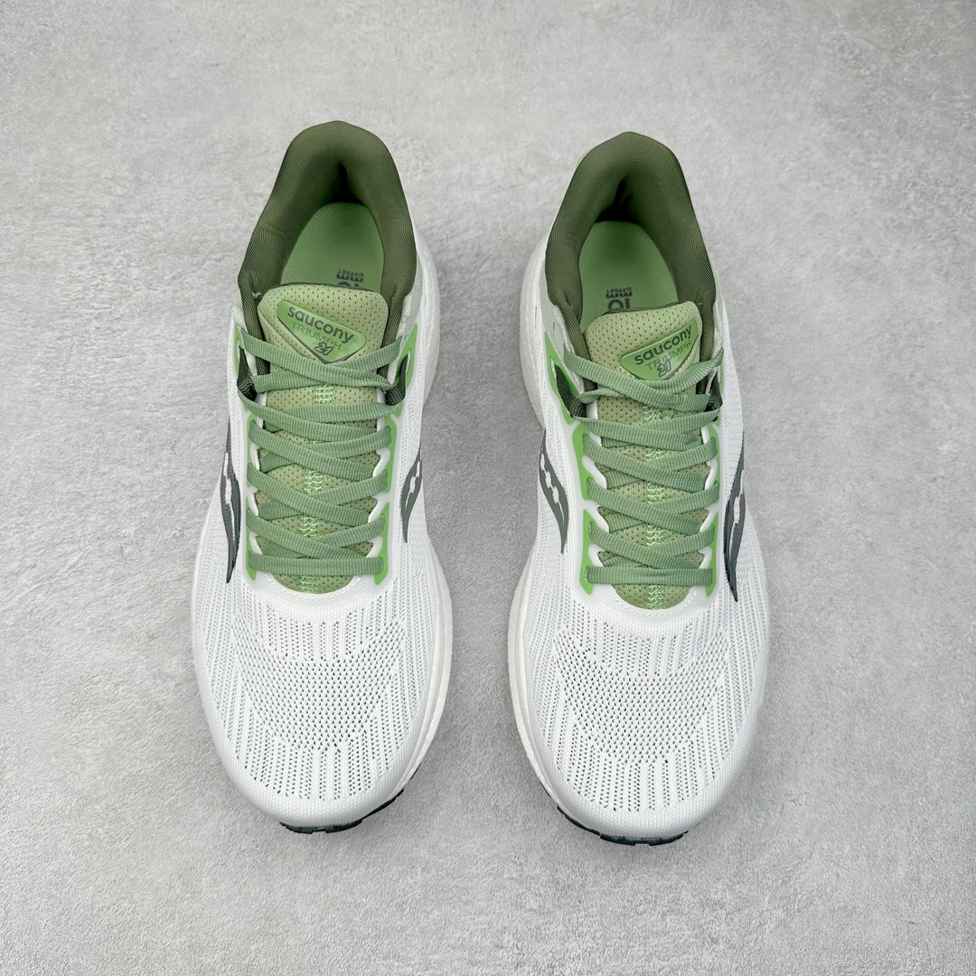图片[2]-＃GX纯原 Saucony Triumph 21 索康尼胜利21代旗舰级缓震型跑鞋 性能相比前几代再升级：鞋面采用全新升级的工学网设计 贴合脚部更透气 中底部分使用最新的PWRRUN+材质 搭配PWRRUN+鞋垫使中底的大幅加厚 10mm坡差进一步提供缓震、回弹性能 内底则采用了FORMFIT动态适应系统 动态契合脚型 提升包裹性和舒适性 提供更卓越的动态回馈体验 XT-900橡胶大底 可提供良好的抓地力和较强抗磨性能 尺码：35.5 36 36.5 37.5 38 38.5 39 40 40.5 41 42 42.5 43 44 44.5 45 46-选品中心