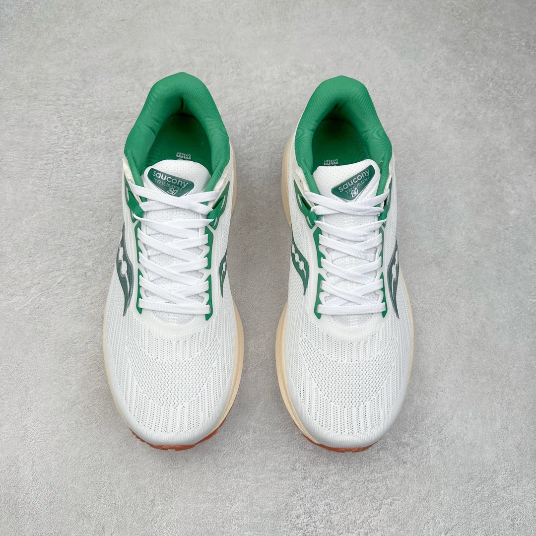 图片[2]-＃GX纯原 Saucony Triumph 21 索康尼胜利21代旗舰级缓震型跑鞋 性能相比前几代再升级：鞋面采用全新升级的工学网设计 贴合脚部更透气 中底部分使用最新的PWRRUN+材质 搭配PWRRUN+鞋垫使中底的大幅加厚 10mm坡差进一步提供缓震、回弹性能 内底则采用了FORMFIT动态适应系统 动态契合脚型 提升包裹性和舒适性 提供更卓越的动态回馈体验 XT-900橡胶大底 可提供良好的抓地力和较强抗磨性能 尺码：35.5 36 36.5 37.5 38 38.5 39 40 40.5 41 42 42.5 43 44 44.5 45 46-选品中心