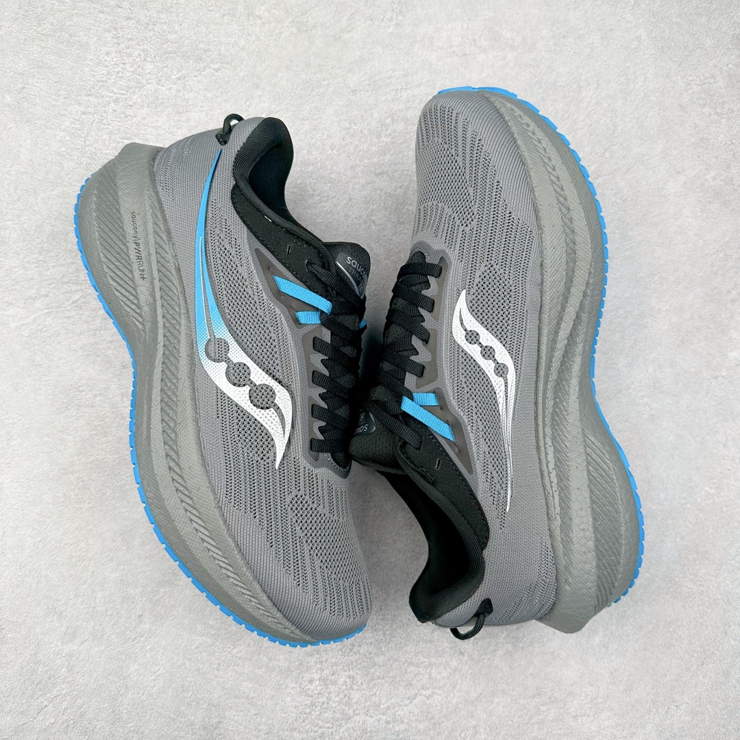 图片[3]-＃GX纯原 Saucony Triumph 21 索康尼胜利21代旗舰级缓震型跑鞋 性能相比前几代再升级：鞋面采用全新升级的工学网设计 贴合脚部更透气 中底部分使用最新的PWRRUN+材质 搭配PWRRUN+鞋垫使中底的大幅加厚 10mm坡差进一步提供缓震、回弹性能 内底则采用了FORMFIT动态适应系统 动态契合脚型 提升包裹性和舒适性 提供更卓越的动态回馈体验 XT-900橡胶大底 可提供良好的抓地力和较强抗磨性能 尺码：35.5 36 36.5 37.5 38 38.5 39 40 40.5 41 42 42.5 43 44 44.5 45 46-选品中心