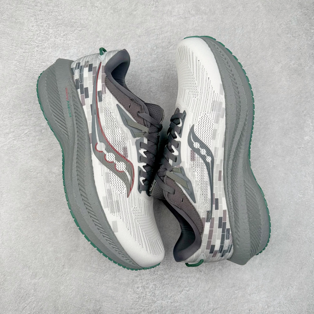 图片[3]-＃GX纯原 Saucony Triumph 21 索康尼胜利21代旗舰级缓震型跑鞋 性能相比前几代再升级：鞋面采用全新升级的工学网设计 贴合脚部更透气 中底部分使用最新的PWRRUN+材质 搭配PWRRUN+鞋垫使中底的大幅加厚 10mm坡差进一步提供缓震、回弹性能 内底则采用了FORMFIT动态适应系统 动态契合脚型 提升包裹性和舒适性 提供更卓越的动态回馈体验 XT-900橡胶大底 可提供良好的抓地力和较强抗磨性能 尺码：35.5 36 36.5 37.5 38 38.5 39 40 40.5 41 42 42.5 43 44 44.5 45 46-选品中心