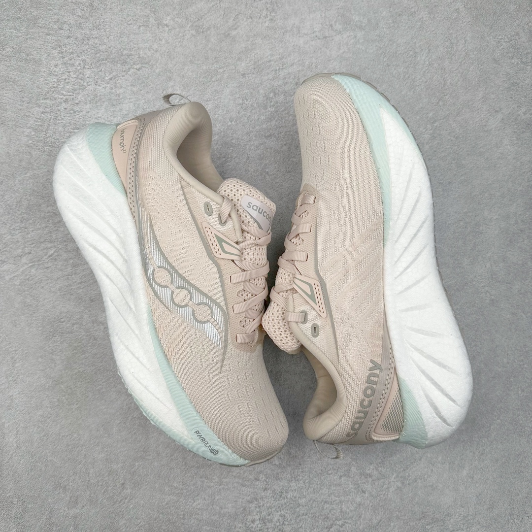 图片[3]-＃GX纯原 Saucony Triumph 21 索康尼胜利21代旗舰级缓震型跑鞋 性能相比前几代再升级：鞋面采用全新升级的工学网设计 贴合脚部更透气 中底部分使用最新的PWRRUN+材质 搭配PWRRUN+鞋垫使中底的大幅加厚 10mm坡差进一步提供缓震、回弹性能 内底则采用了FORMFIT动态适应系统 动态契合脚型 提升包裹性和舒适性 提供更卓越的动态回馈体验 XT-900橡胶大底 可提供良好的抓地力和较强抗磨性能 尺码：35.5 36 36.5 37.5 38 38.5 39 40 40.5 41 42 42.5 43 44 44.5 45 46-选品中心